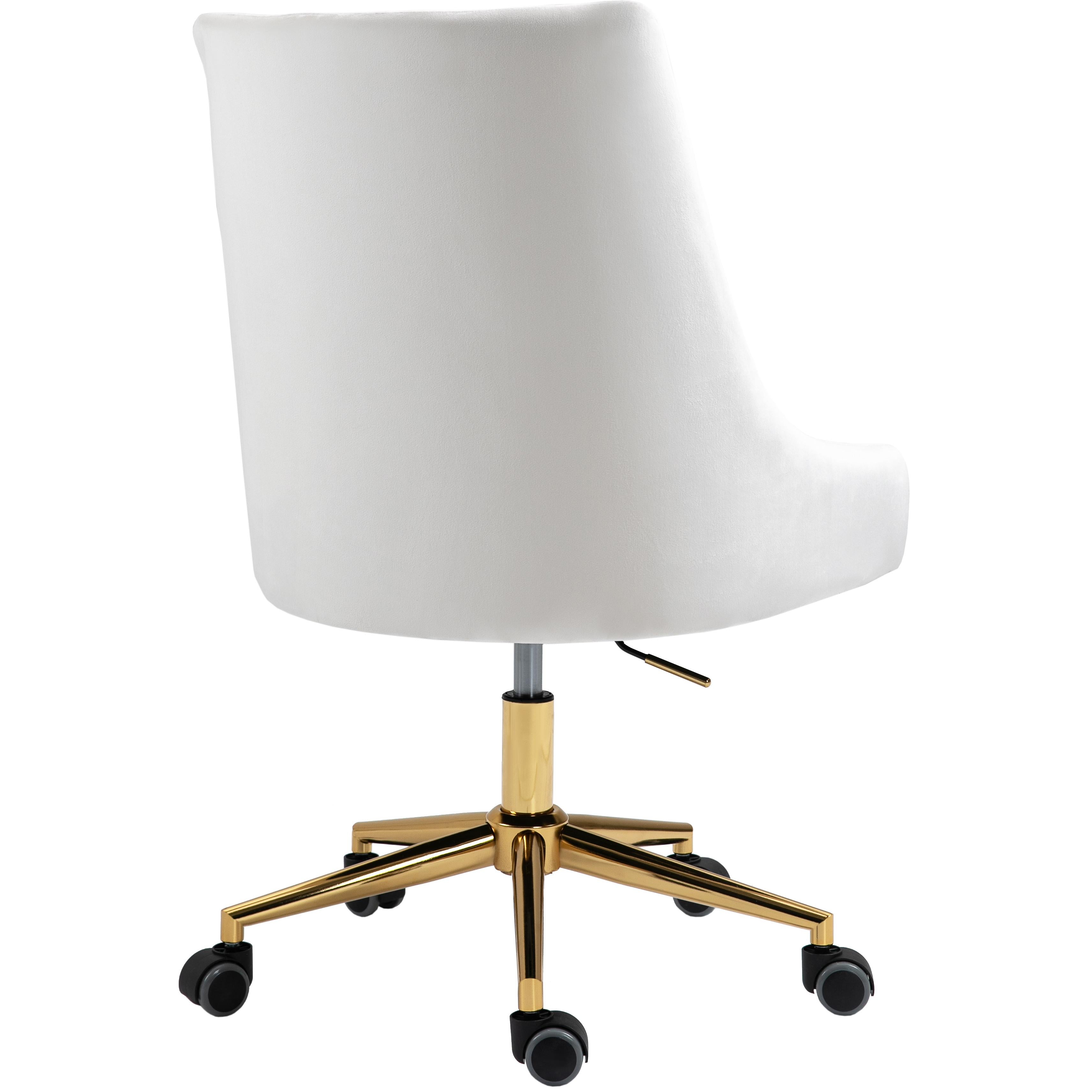 Meridian Karina Cream Velvet Office Chair