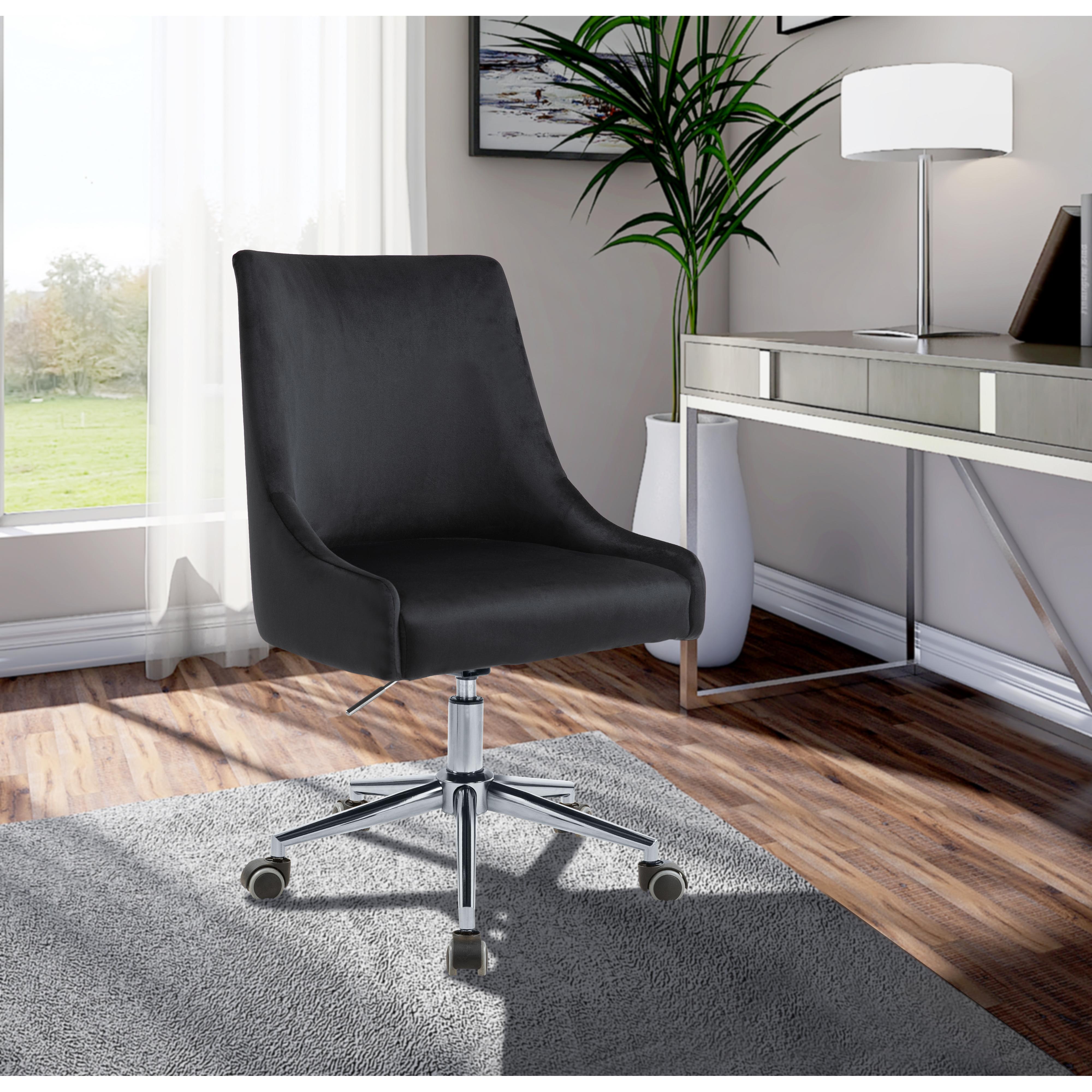 Meridian Karina Black Velvet Office Chair
