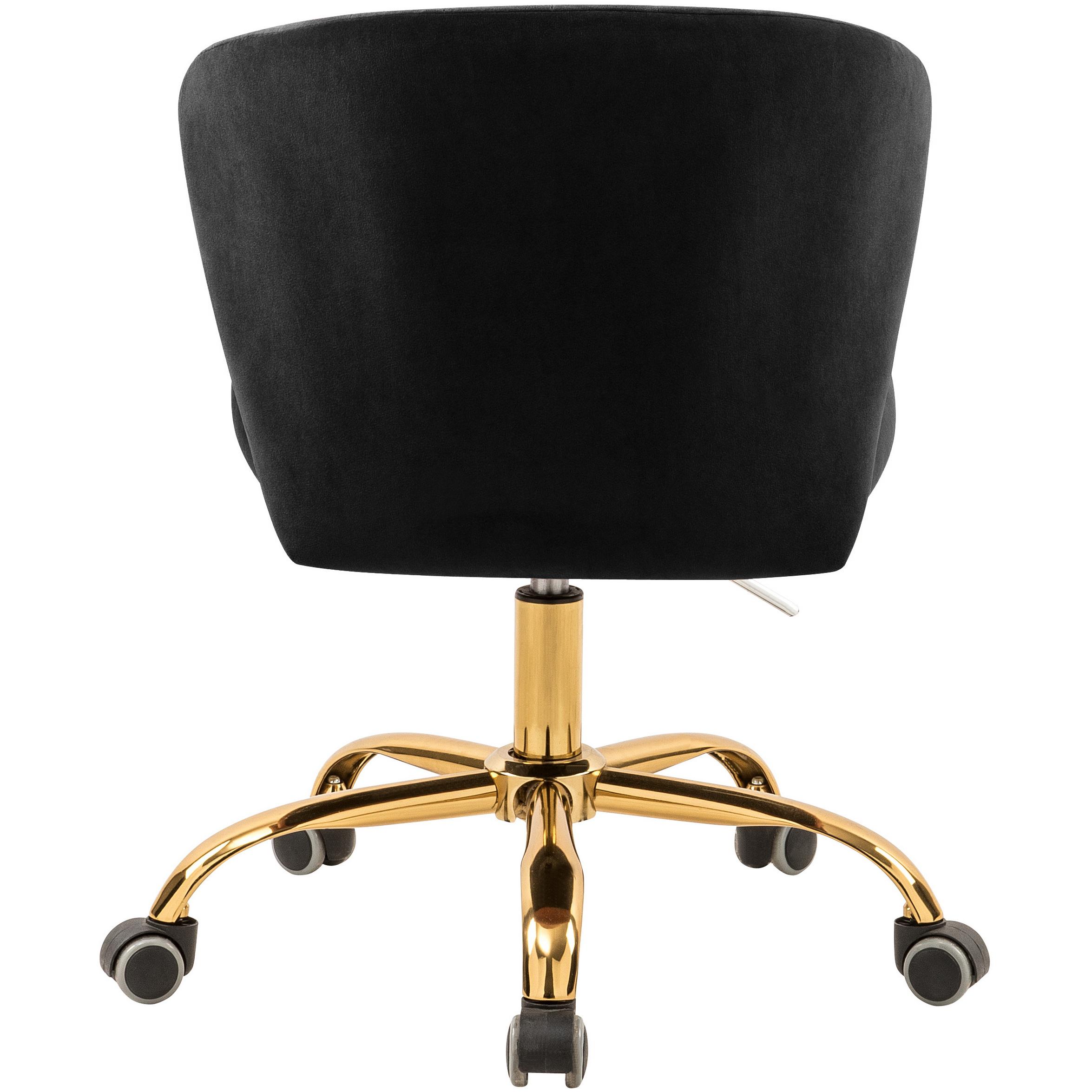 Meridian Finley Black Velvet Office Chair