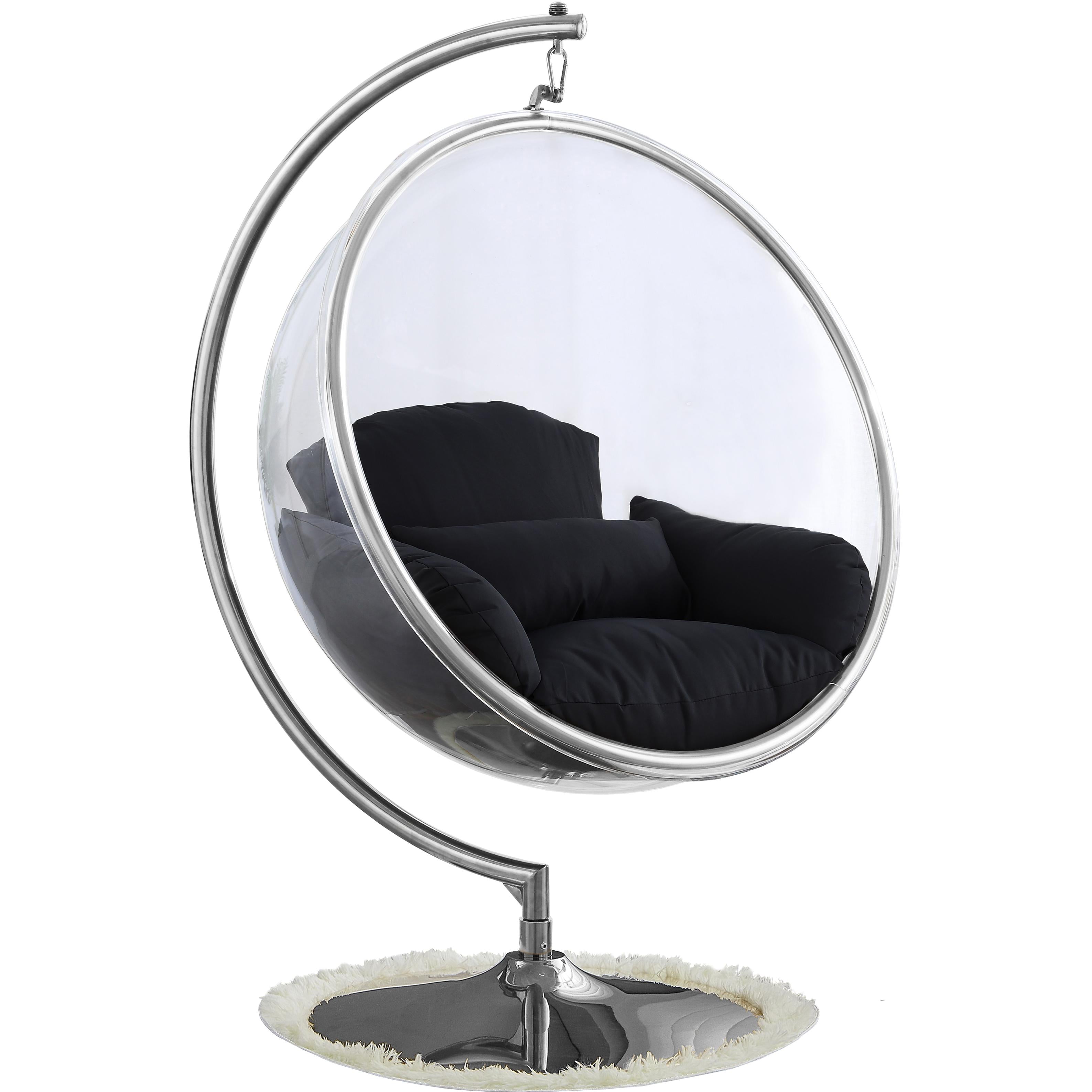 Meridian Luna Black Durable Fabric Acrylic Swing Chair