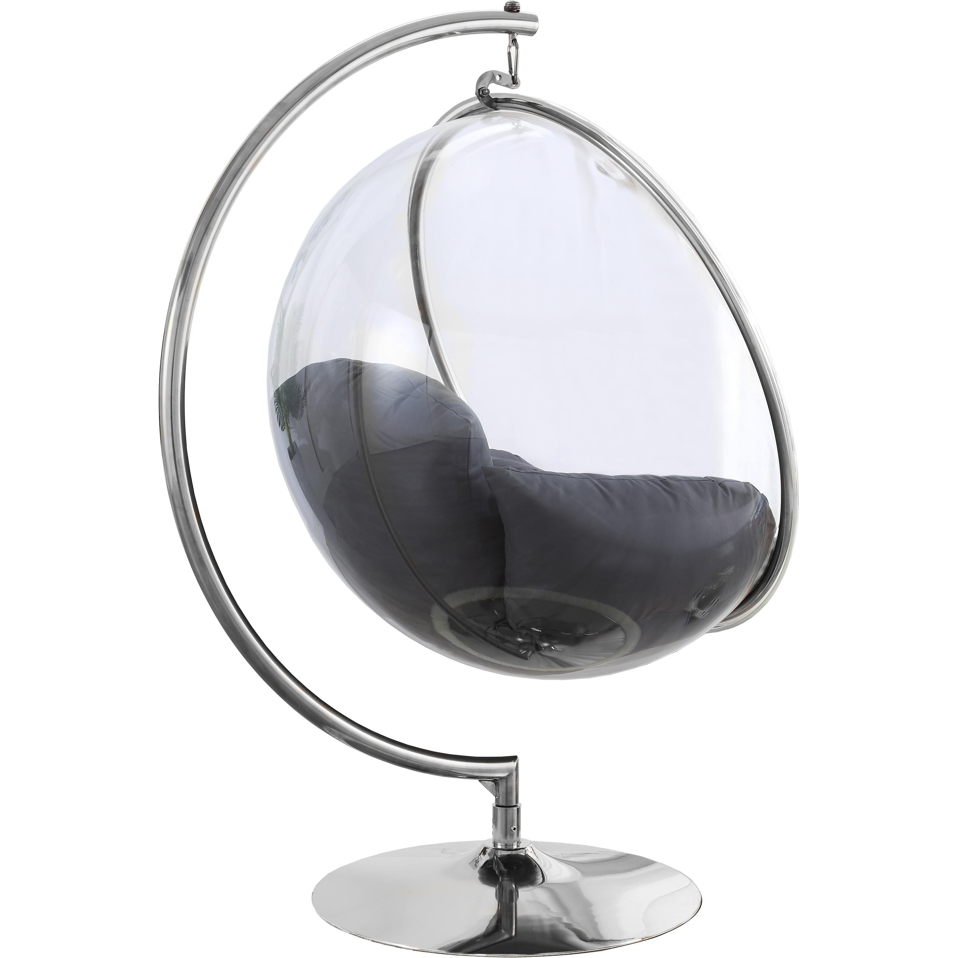 Meridian Luna Grey Durable Fabric Acrylic Swing Chair