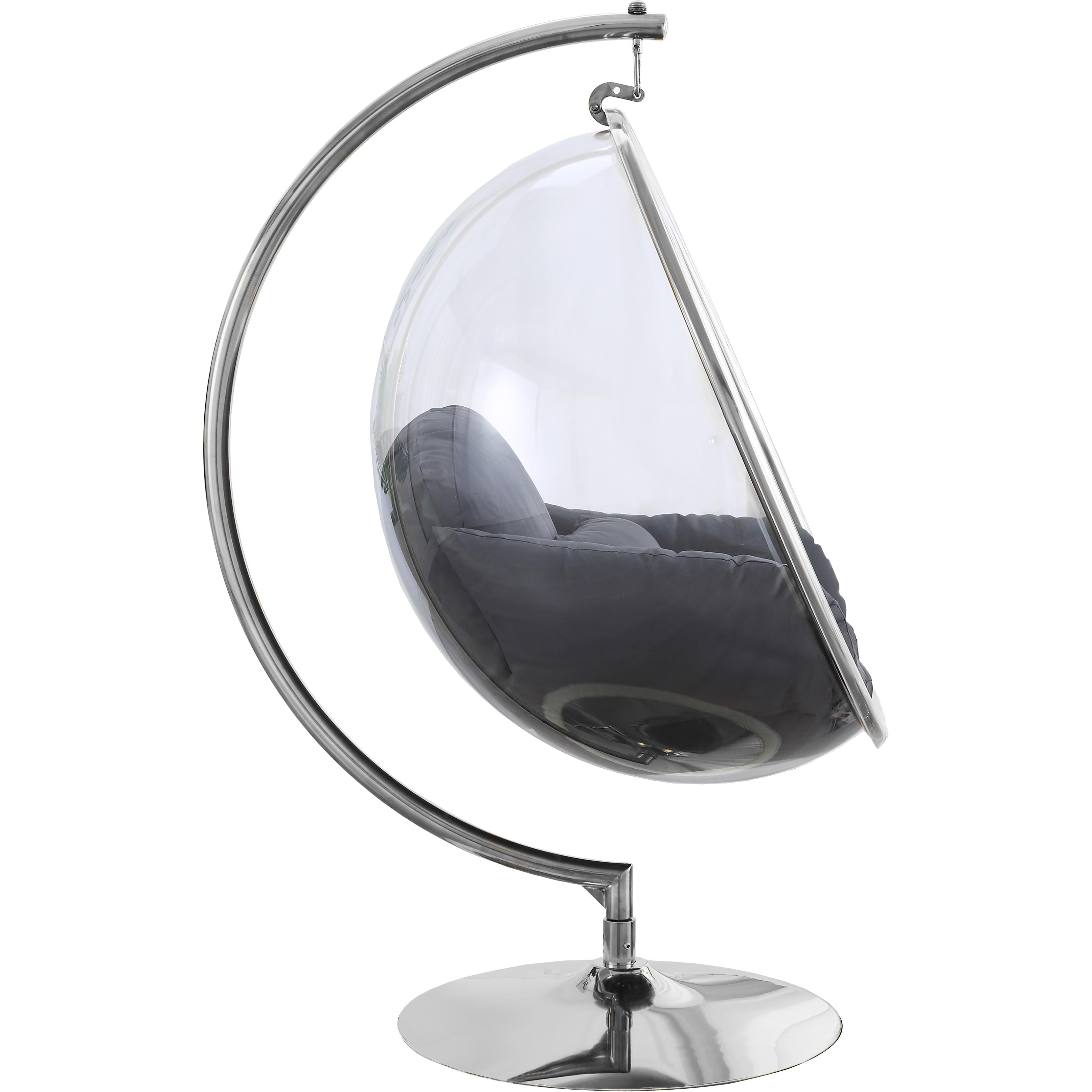 Meridian Luna Grey Durable Fabric Acrylic Swing Chair