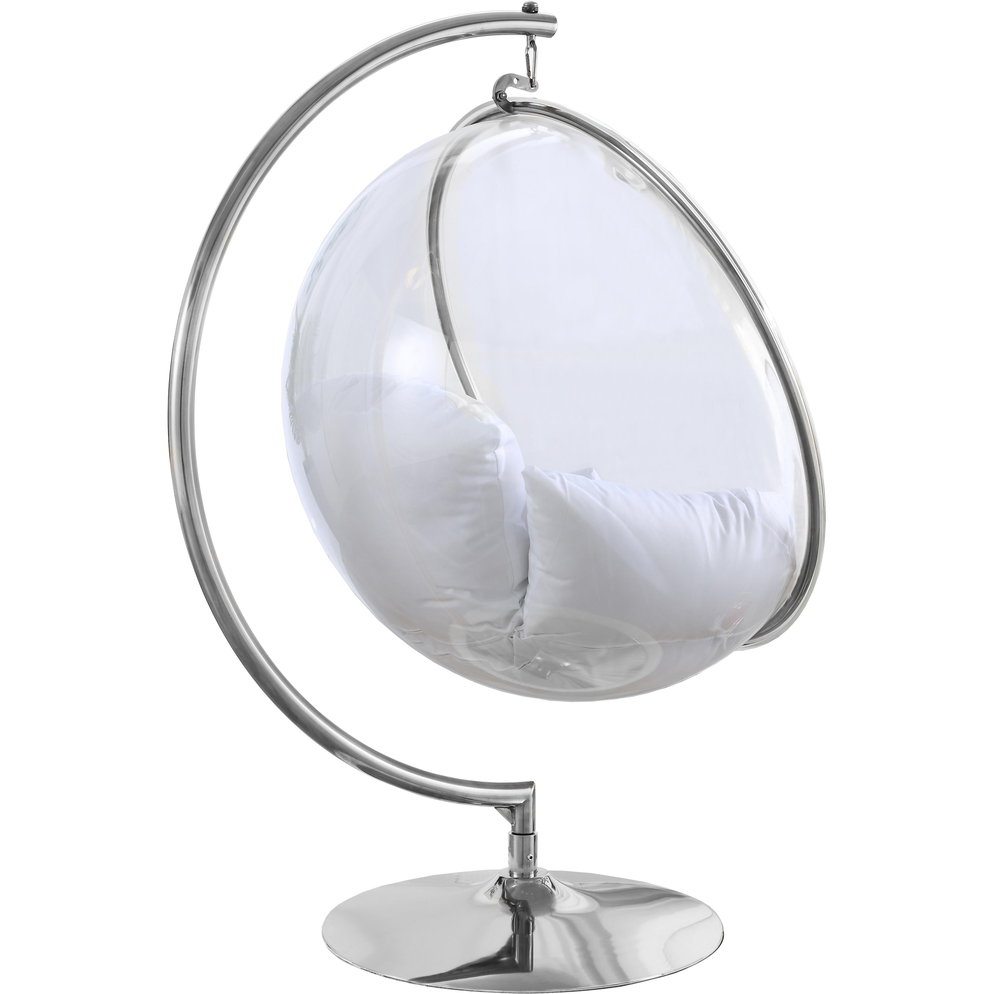 Meridian Luna White Durable Fabric Acrylic Swing Chair