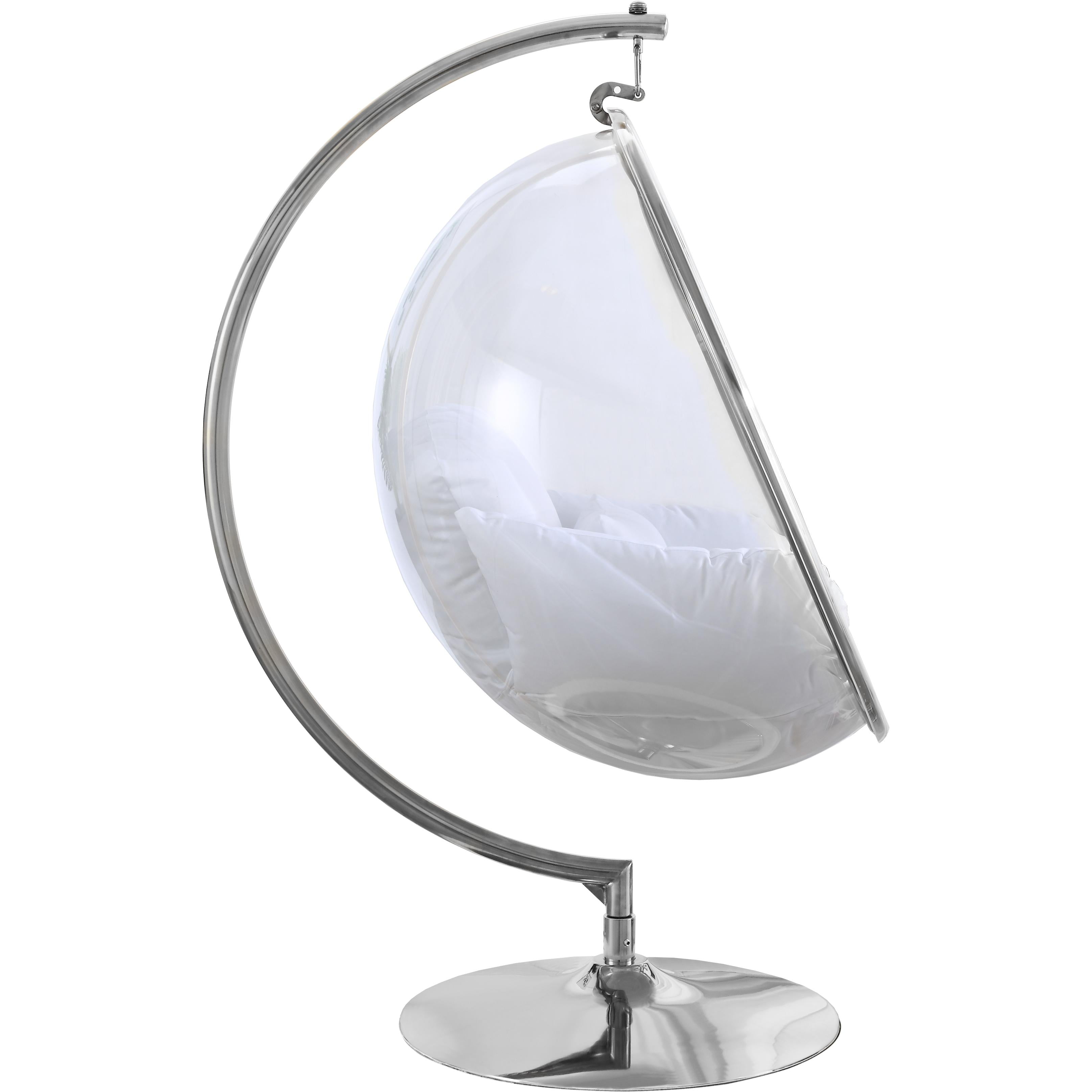Meridian Luna White Durable Fabric Acrylic Swing Chair