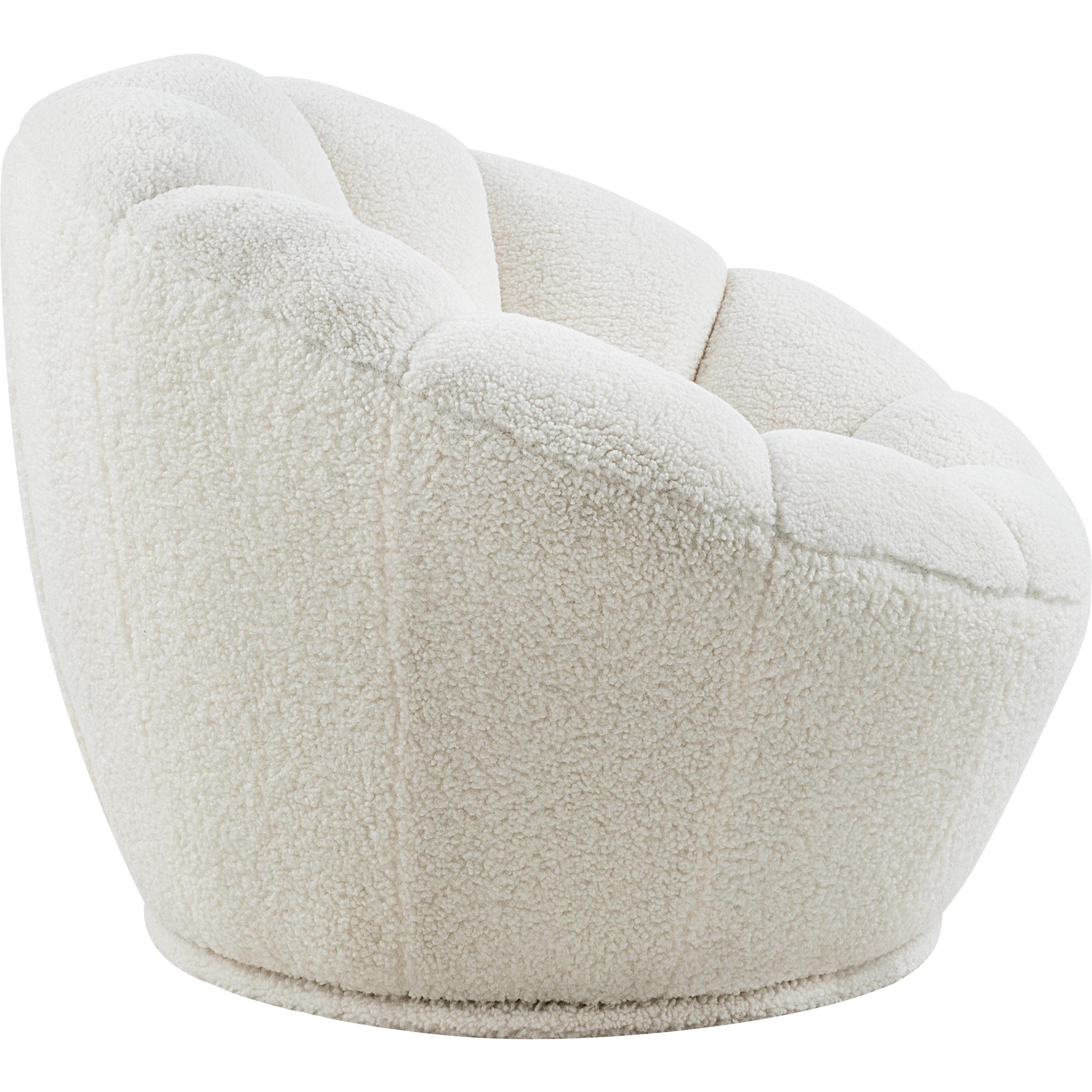 Meridian Dream White Faux Sheepskin Fur Accent Chair