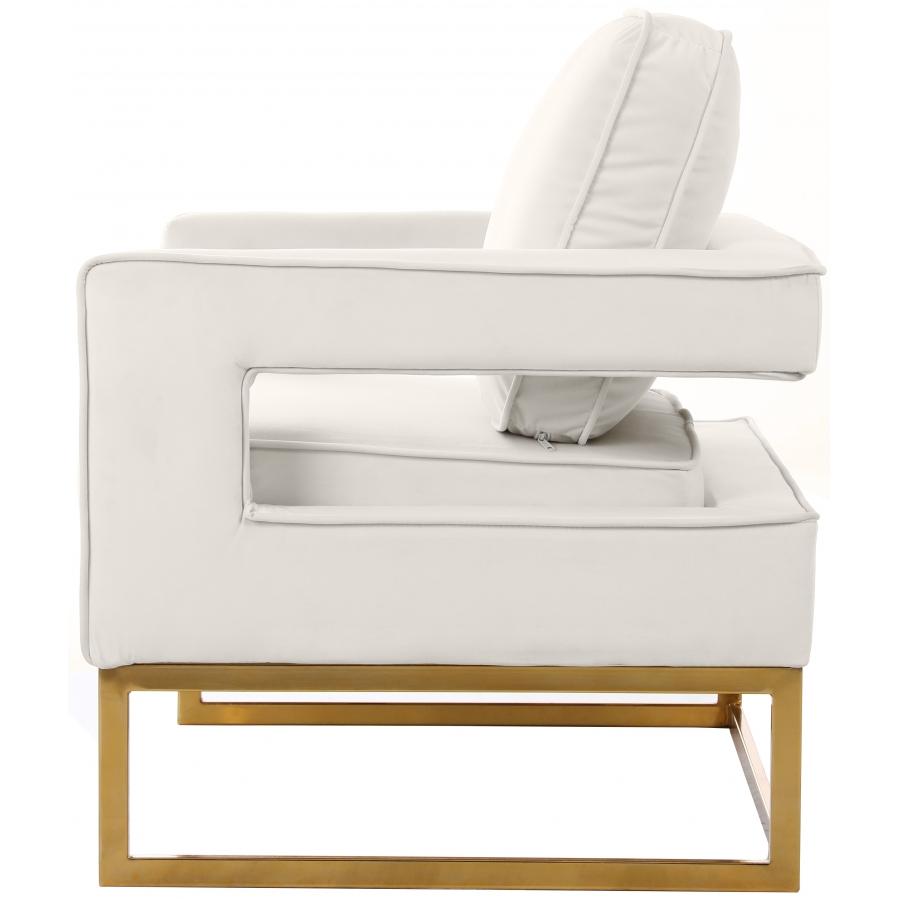 Meridian Noah Cream Velvet Accent Chair