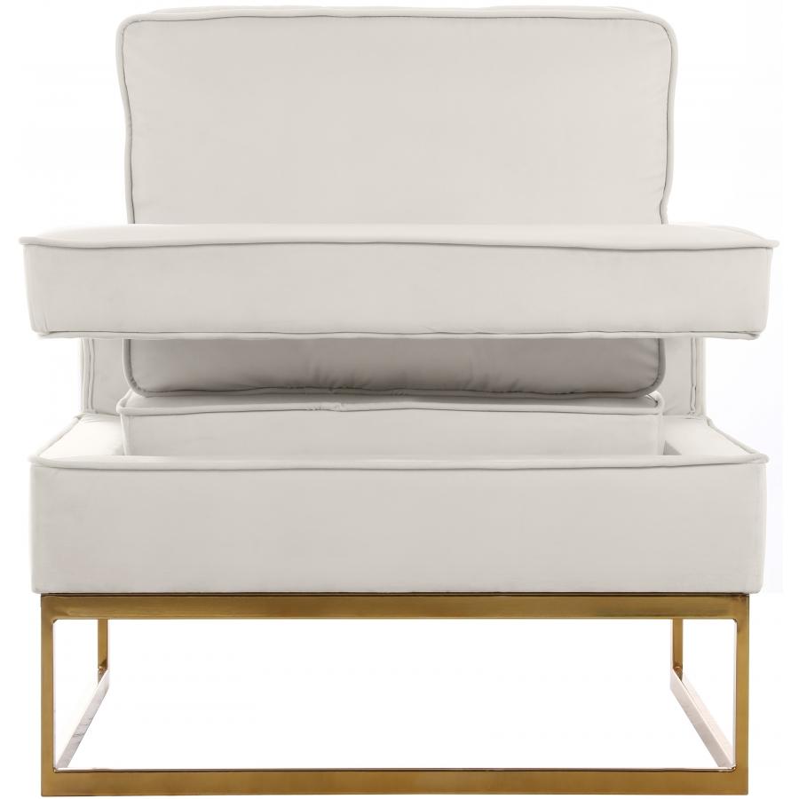 Meridian Noah Cream Velvet Accent Chair