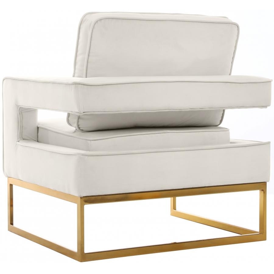 Meridian Noah Cream Velvet Accent Chair