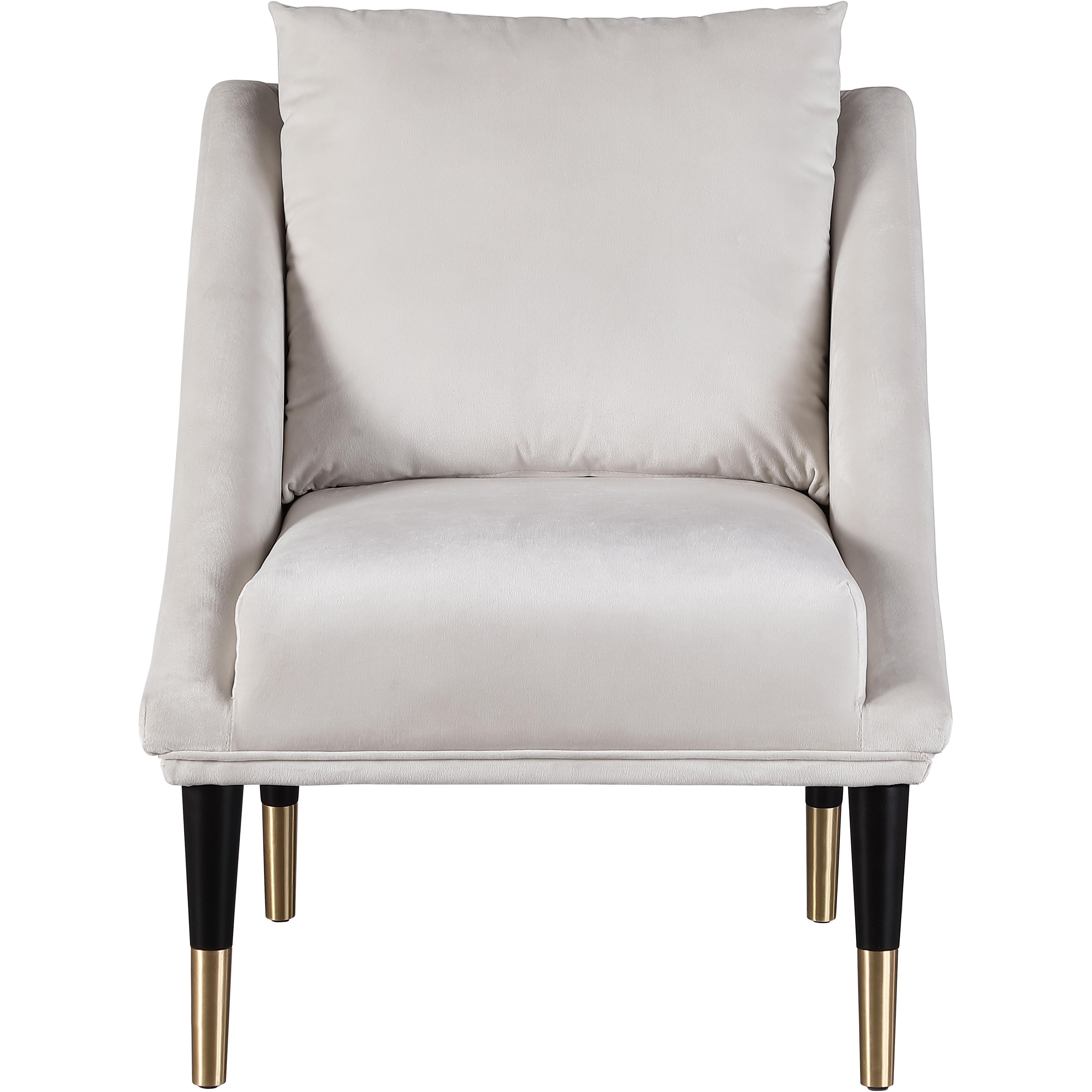 Meridian Elegante Cream Velvet Accent Chair
