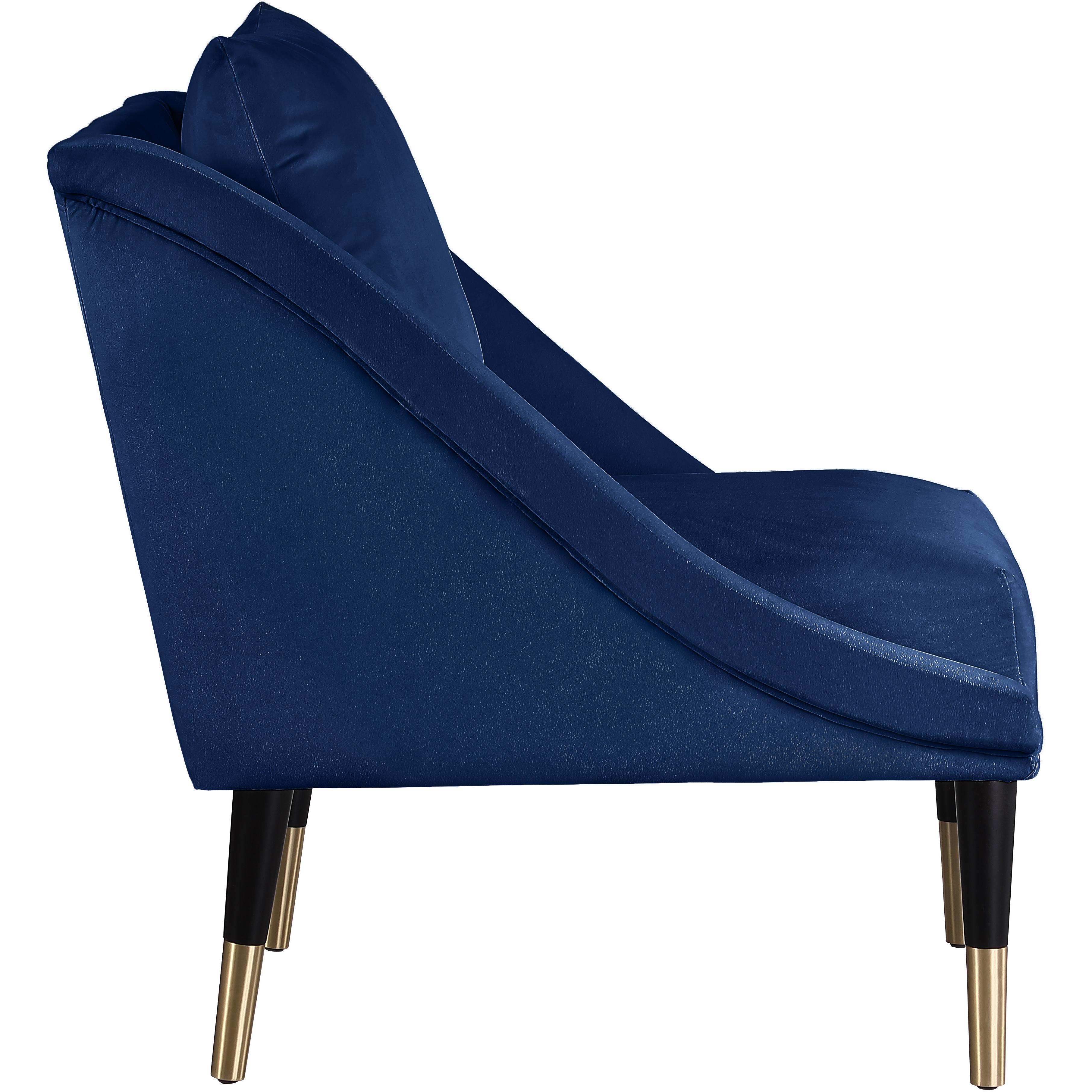 Meridian Elegante Navy Velvet Accent Chair