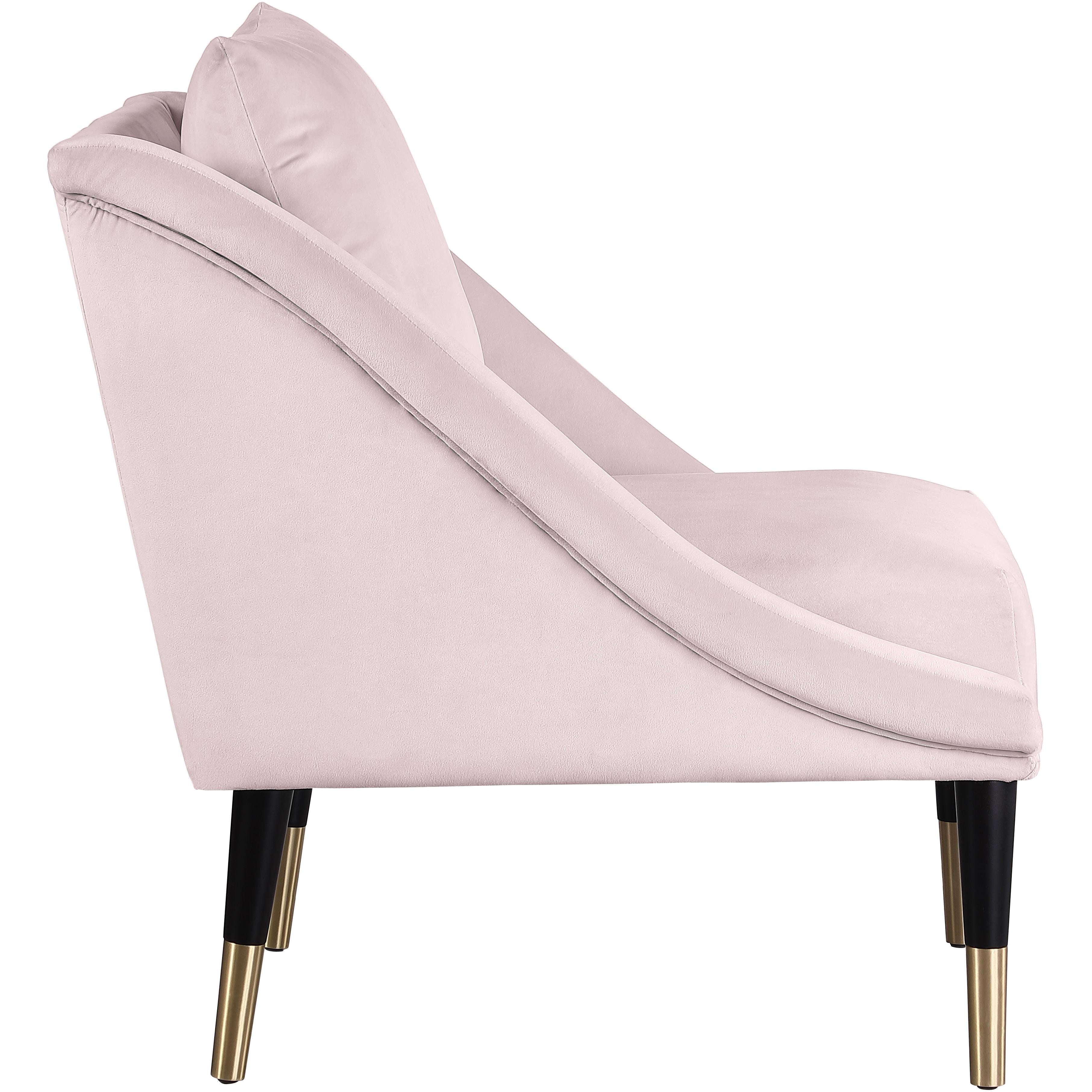 Meridian Elegante Pink Velvet Accent Chair