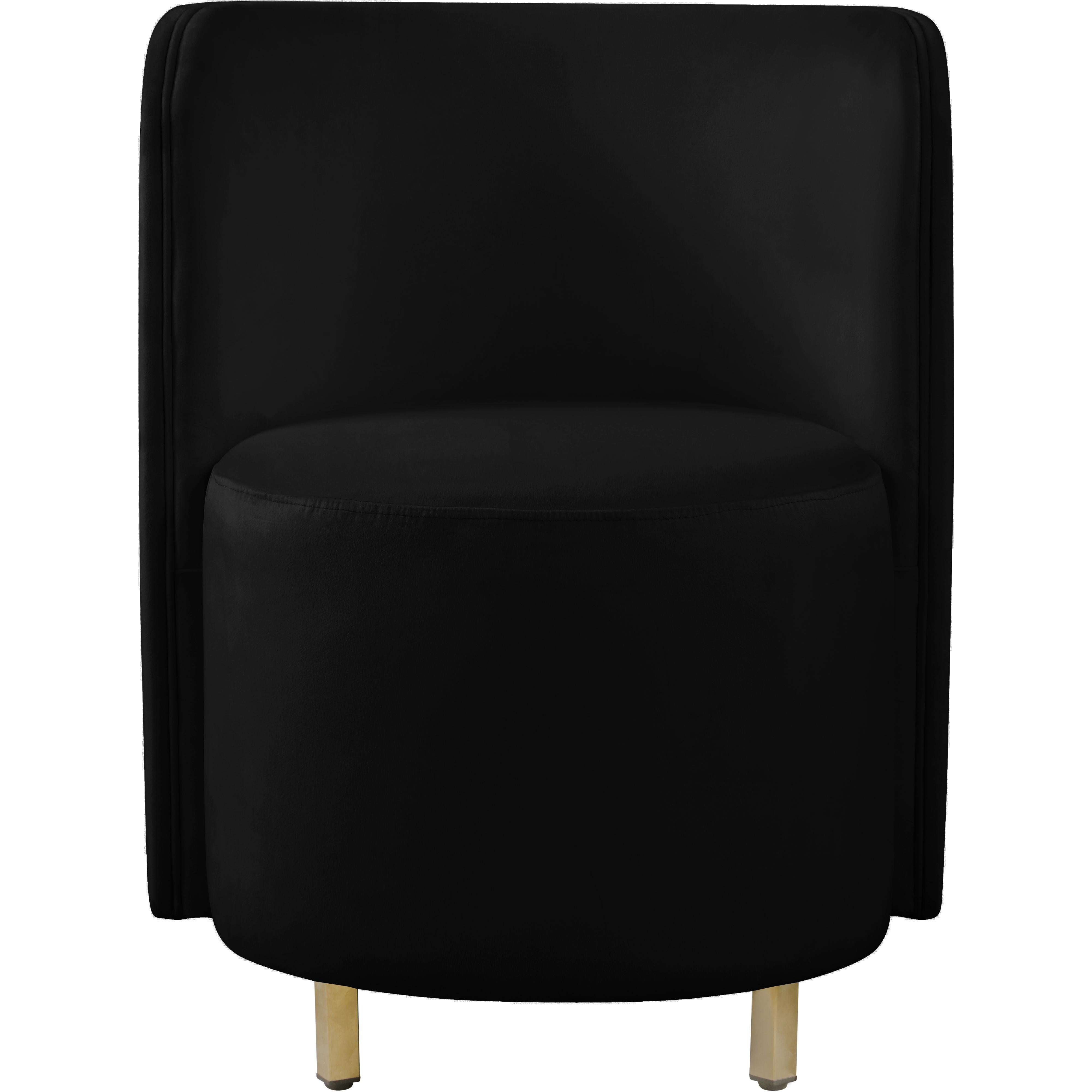 Meridian Rotunda Black Velvet Accent Chair