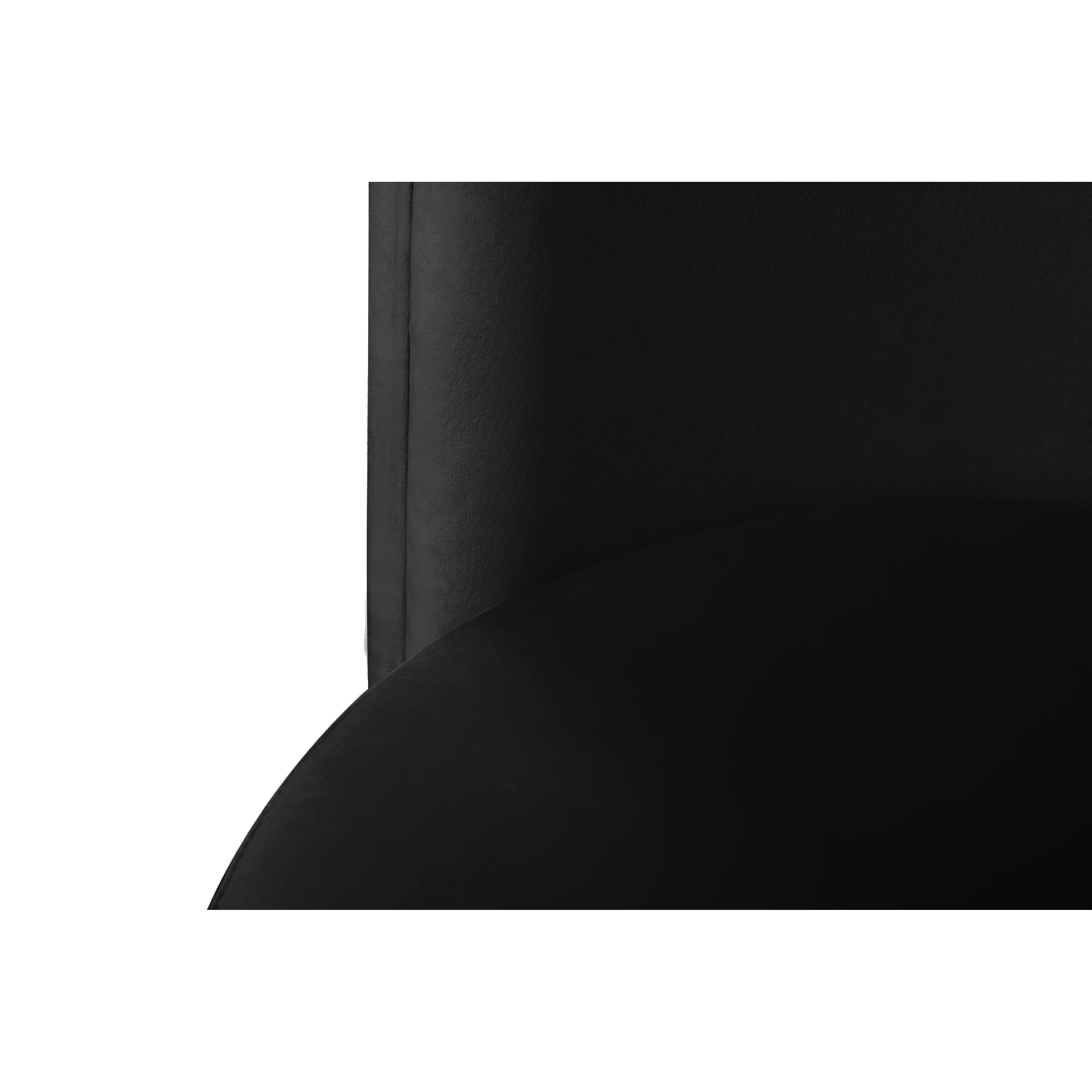Meridian Rotunda Black Velvet Accent Chair
