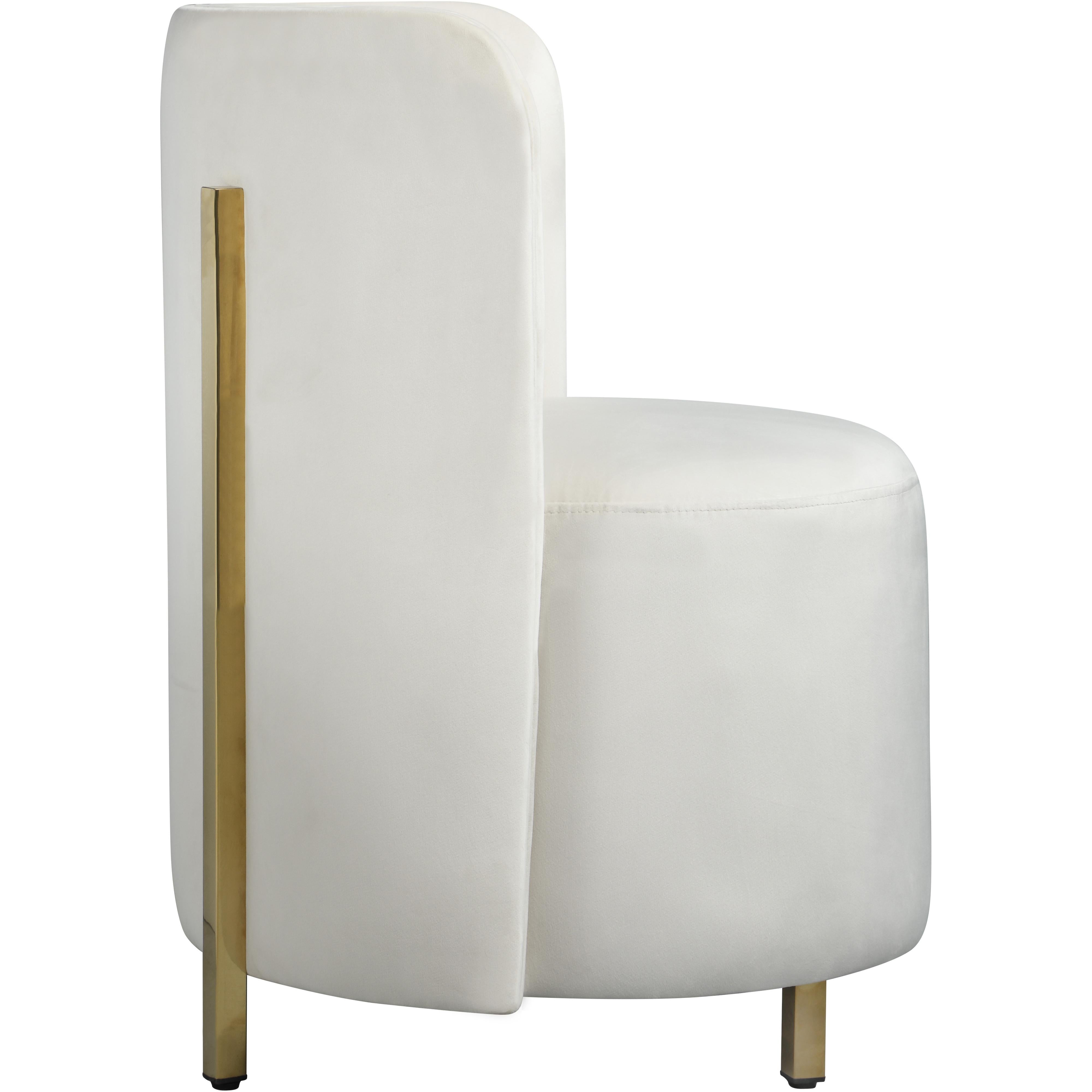 Meridian Rotunda Cream Velvet Accent Chair