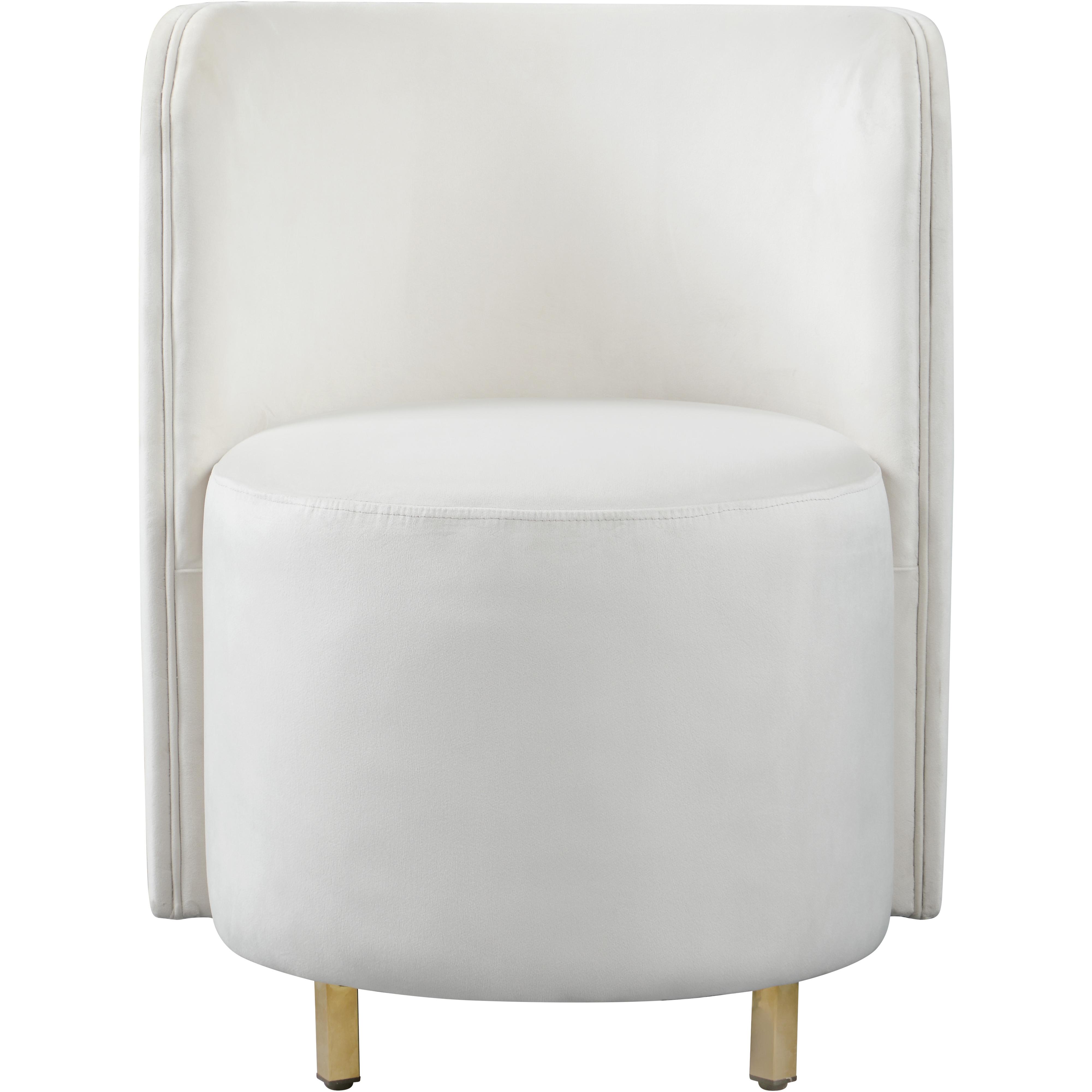 Meridian Rotunda Cream Velvet Accent Chair