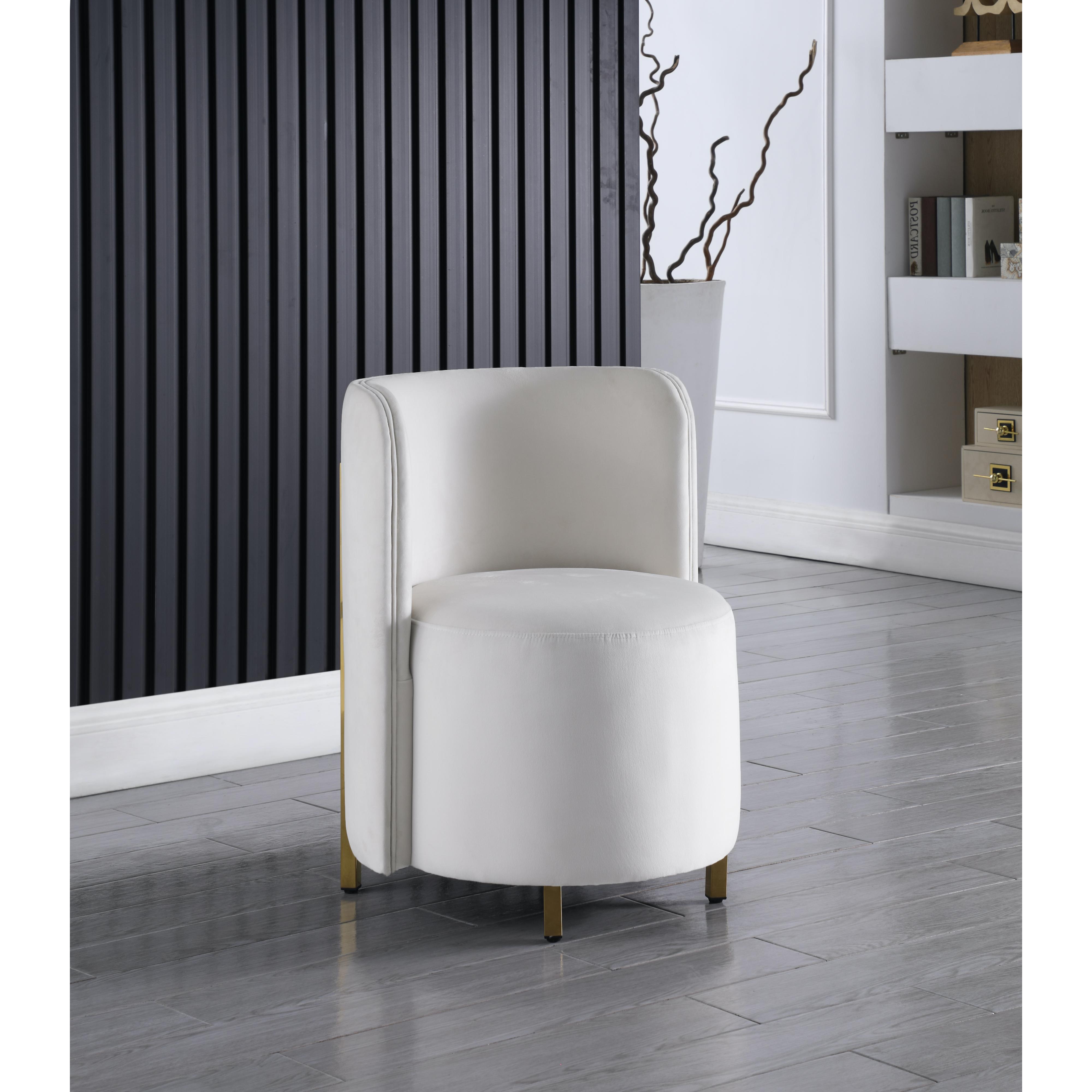 Meridian Rotunda Cream Velvet Accent Chair