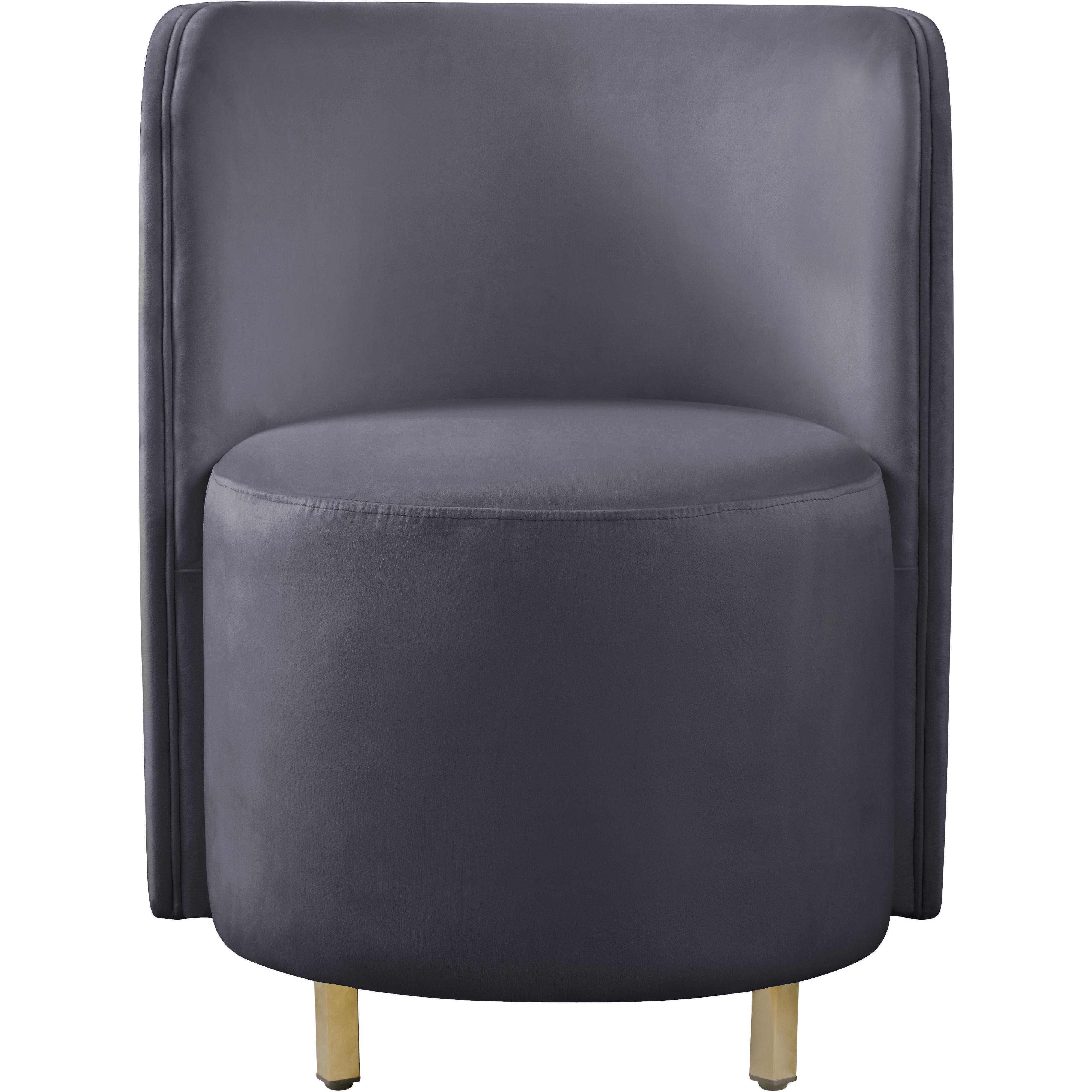 Meridian Rotunda Grey Velvet Accent Chair