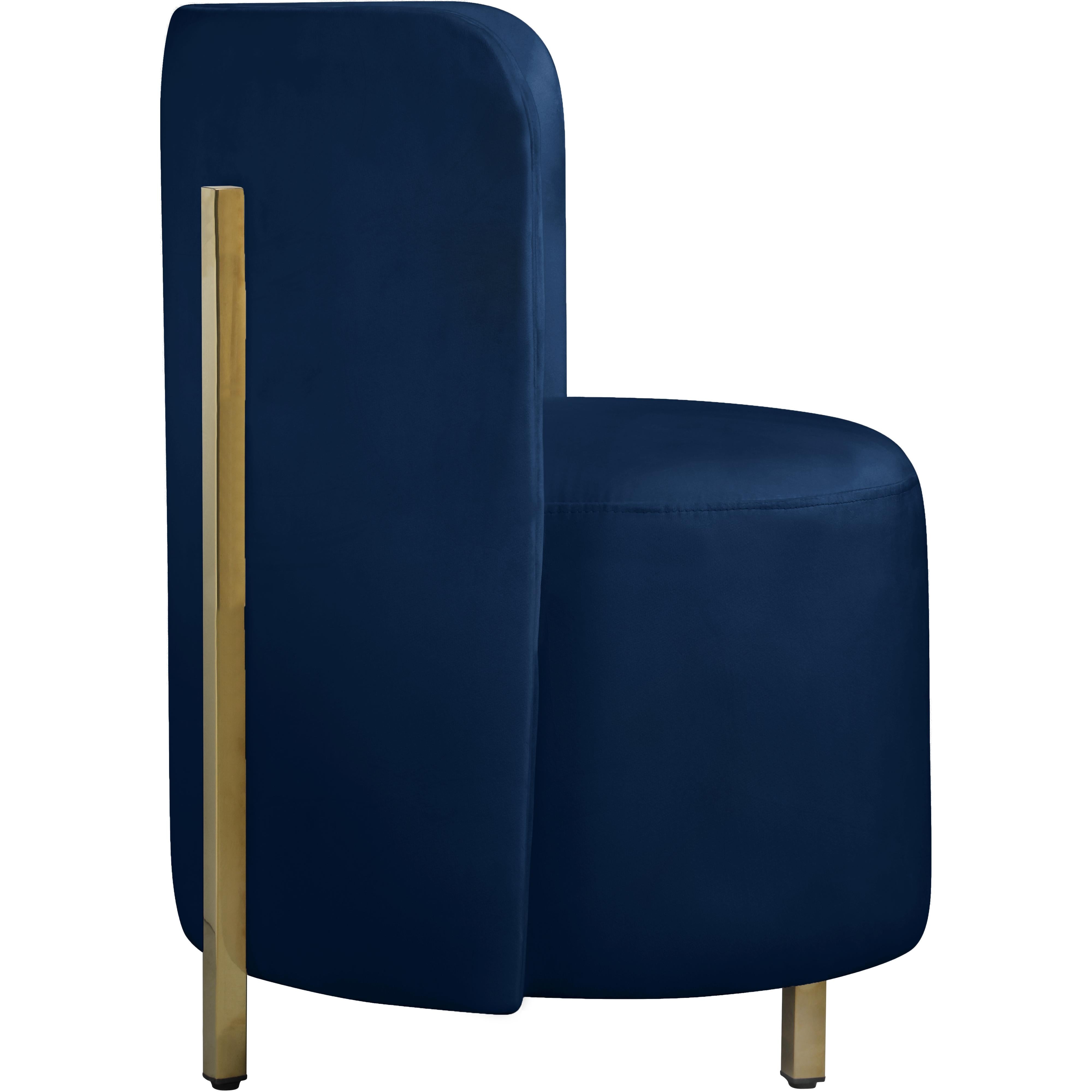 Meridian Rotunda Navy Velvet Accent Chair