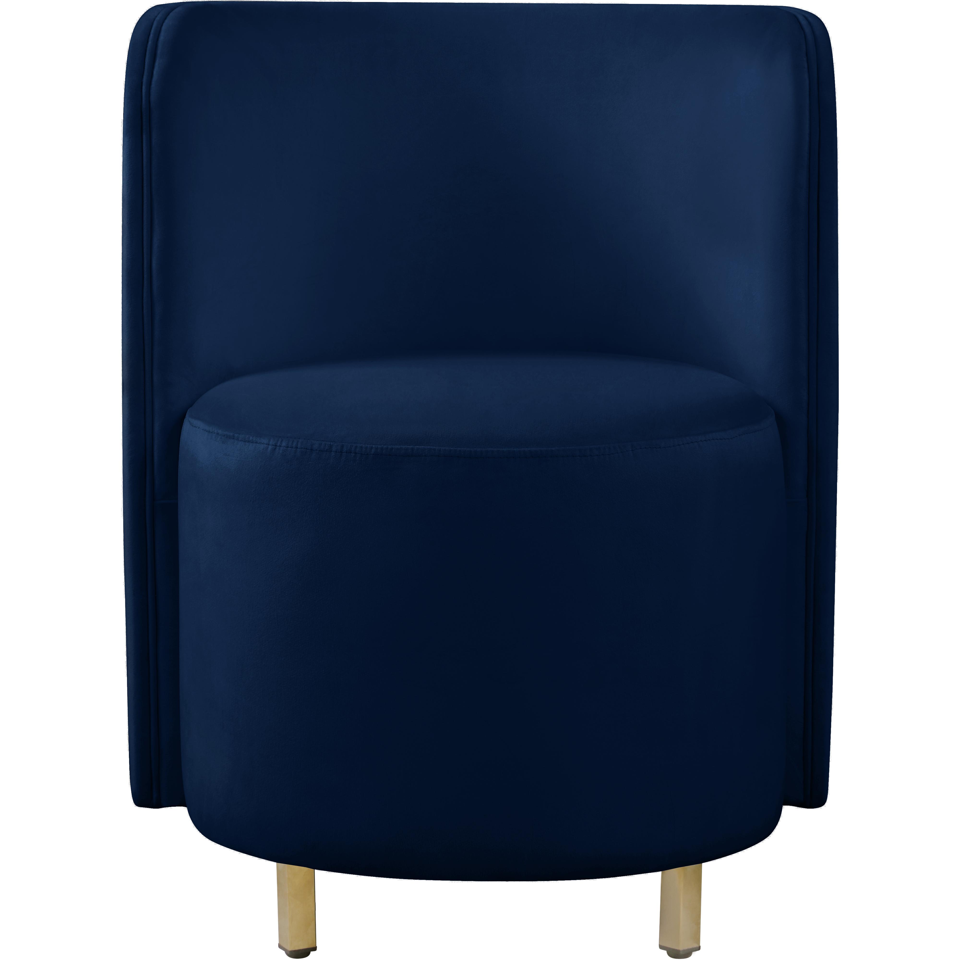 Meridian Rotunda Navy Velvet Accent Chair