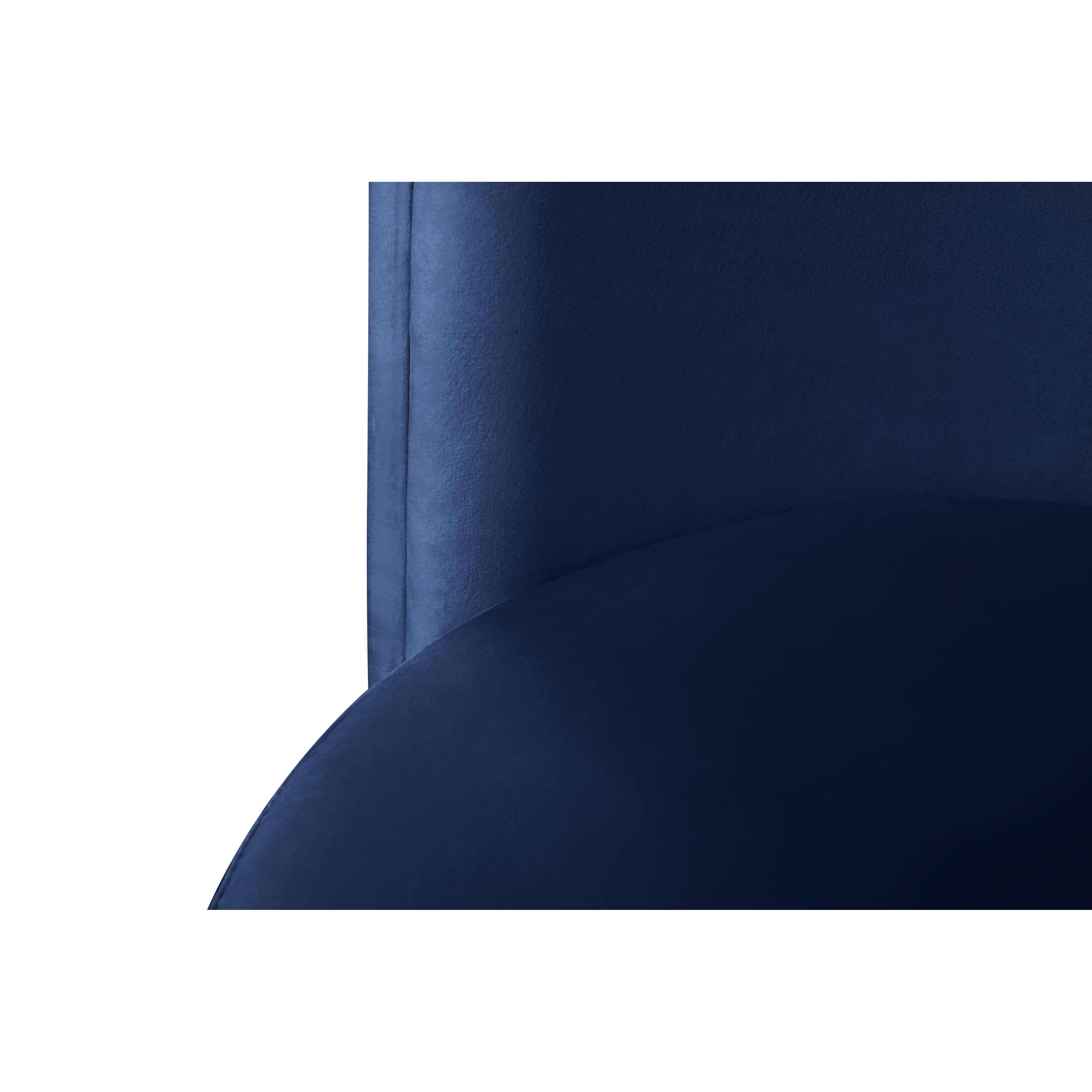 Meridian Rotunda Navy Velvet Accent Chair