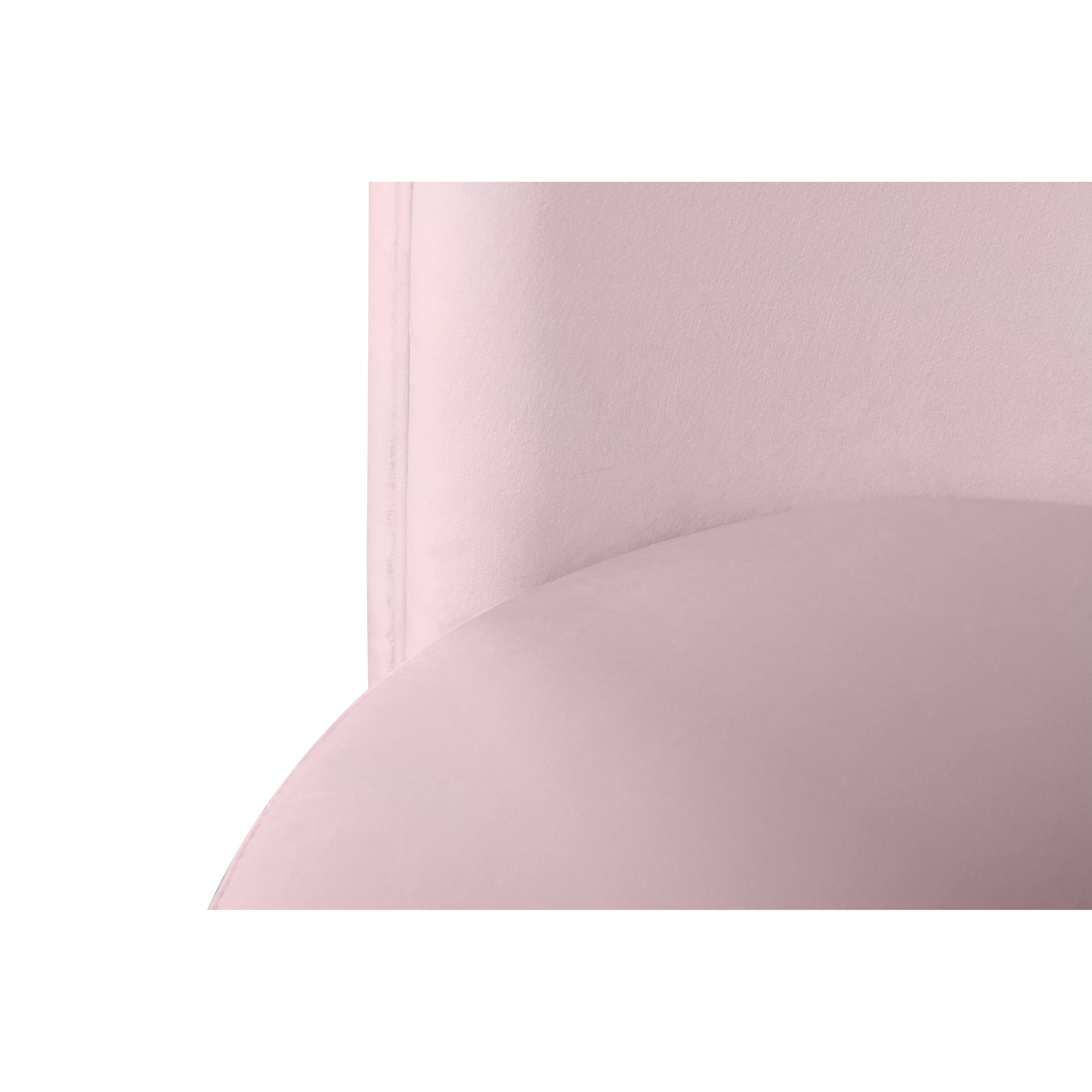 Meridian Rotunda Pink Velvet Accent Chair
