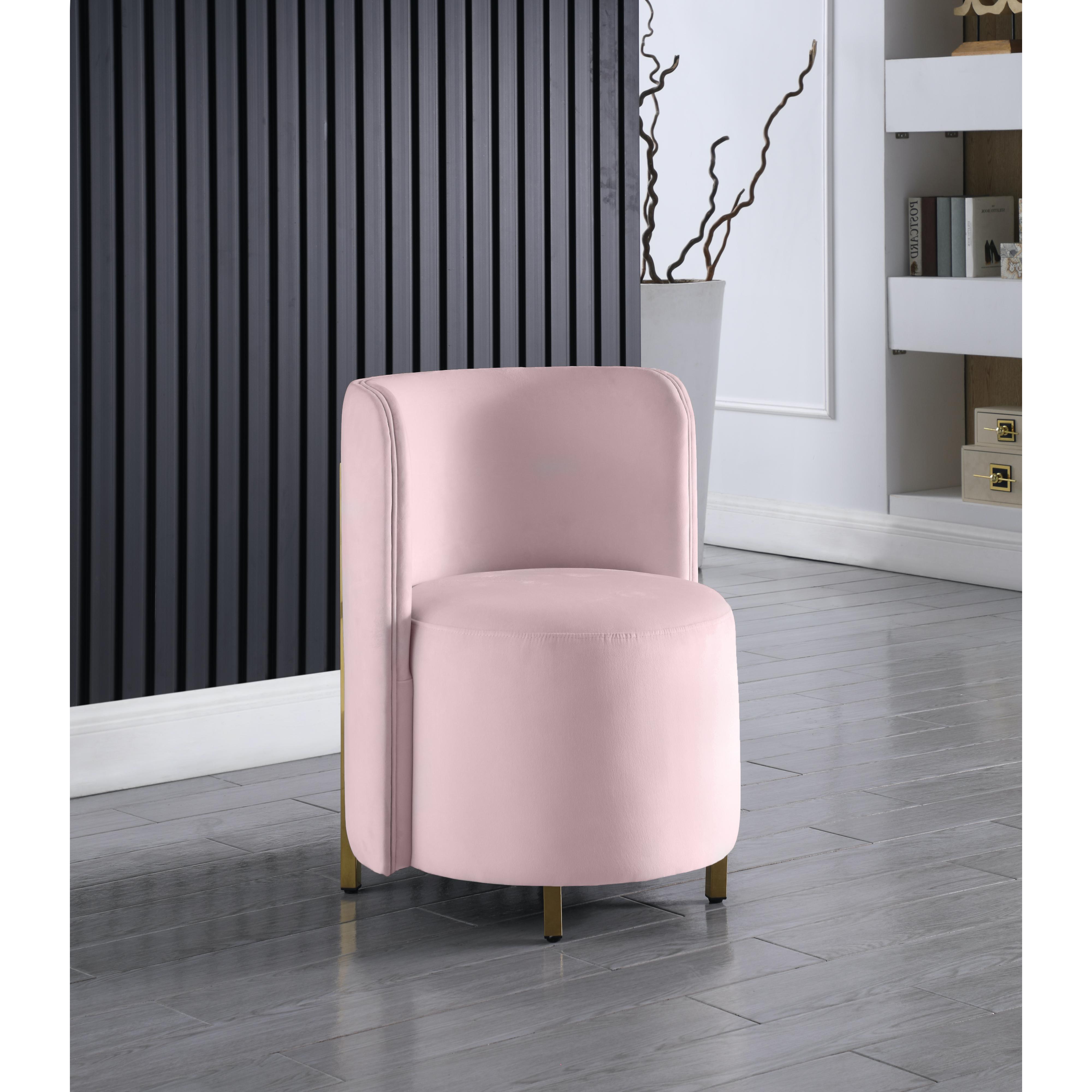 Meridian Rotunda Pink Velvet Accent Chair