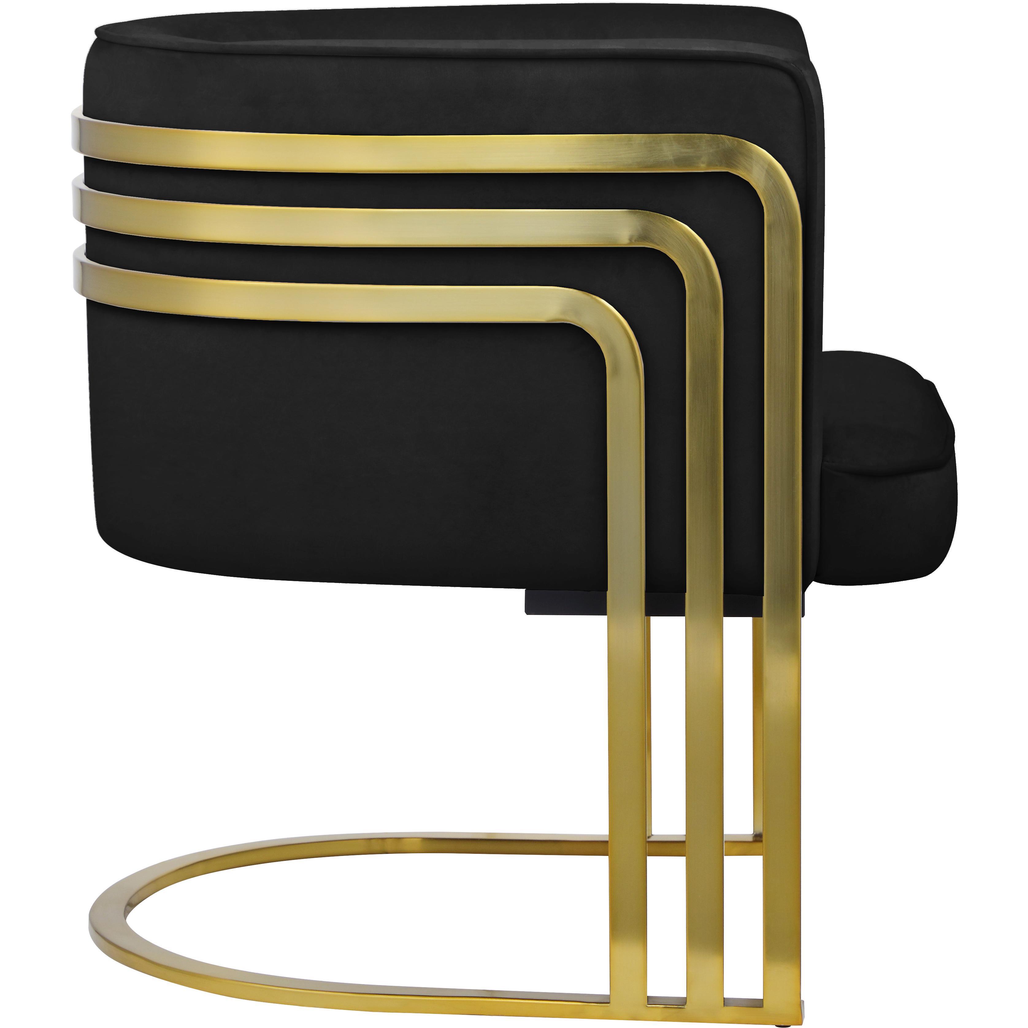 Meridian Rays Black Velvet Accent Chair