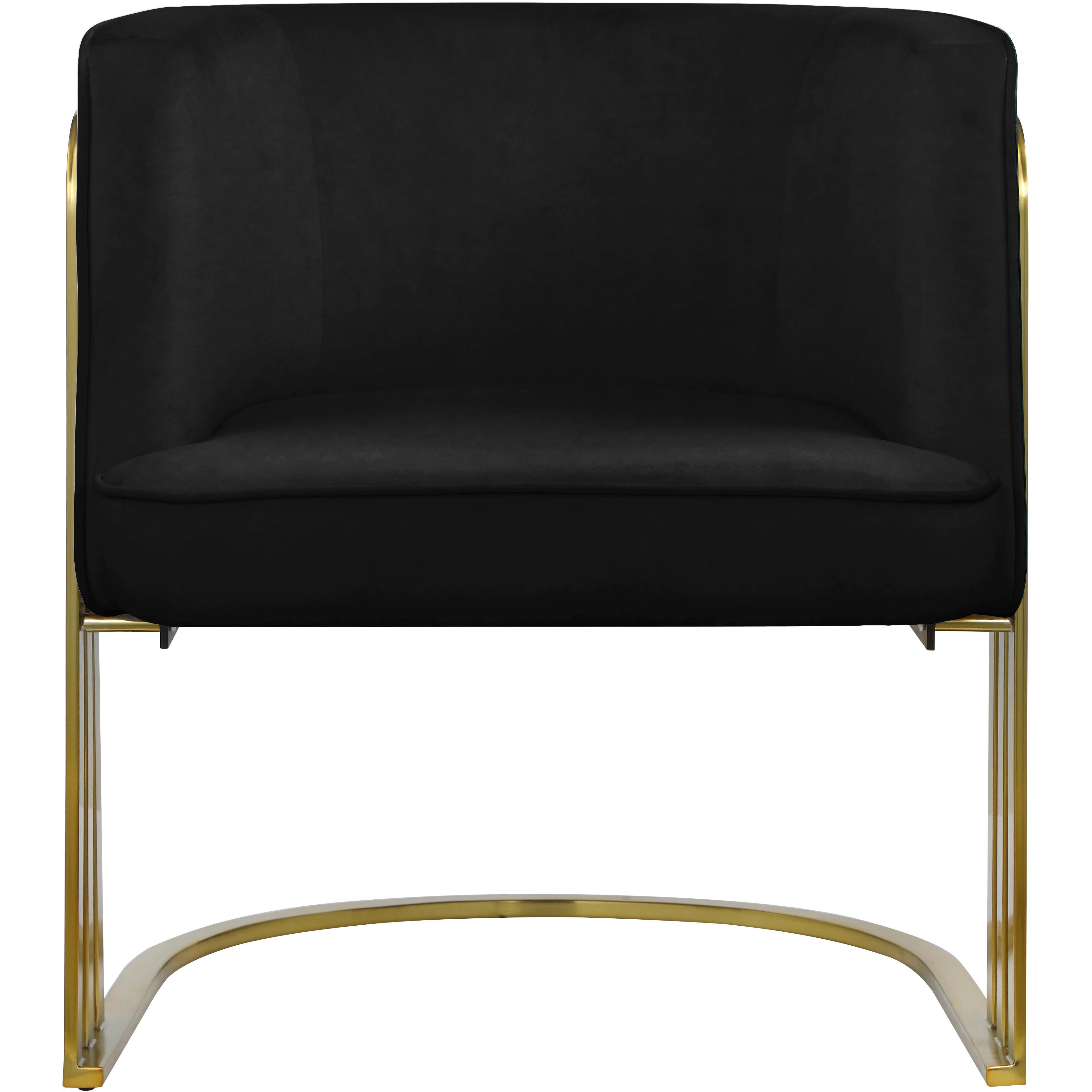 Meridian Rays Black Velvet Accent Chair