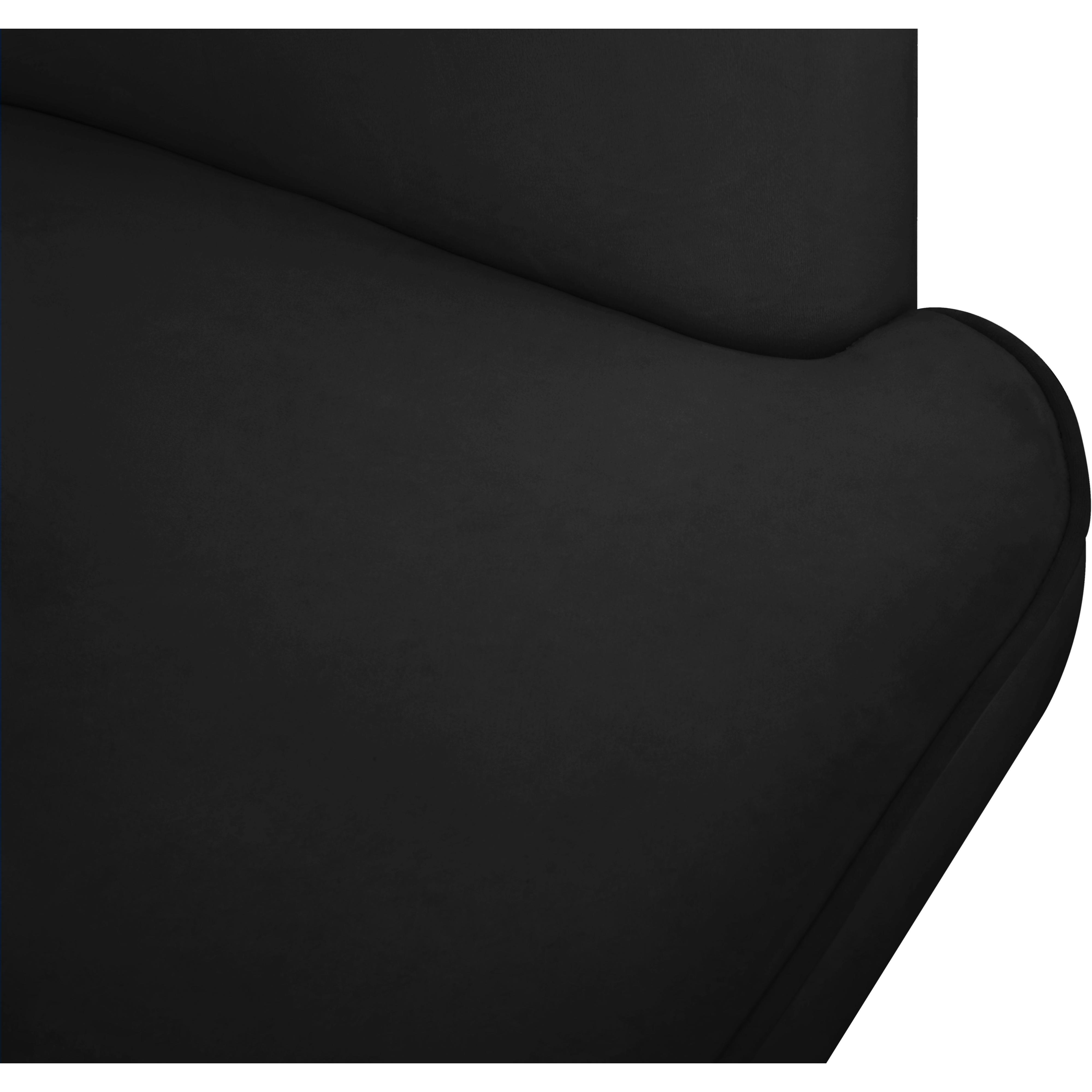 Meridian Rays Black Velvet Accent Chair