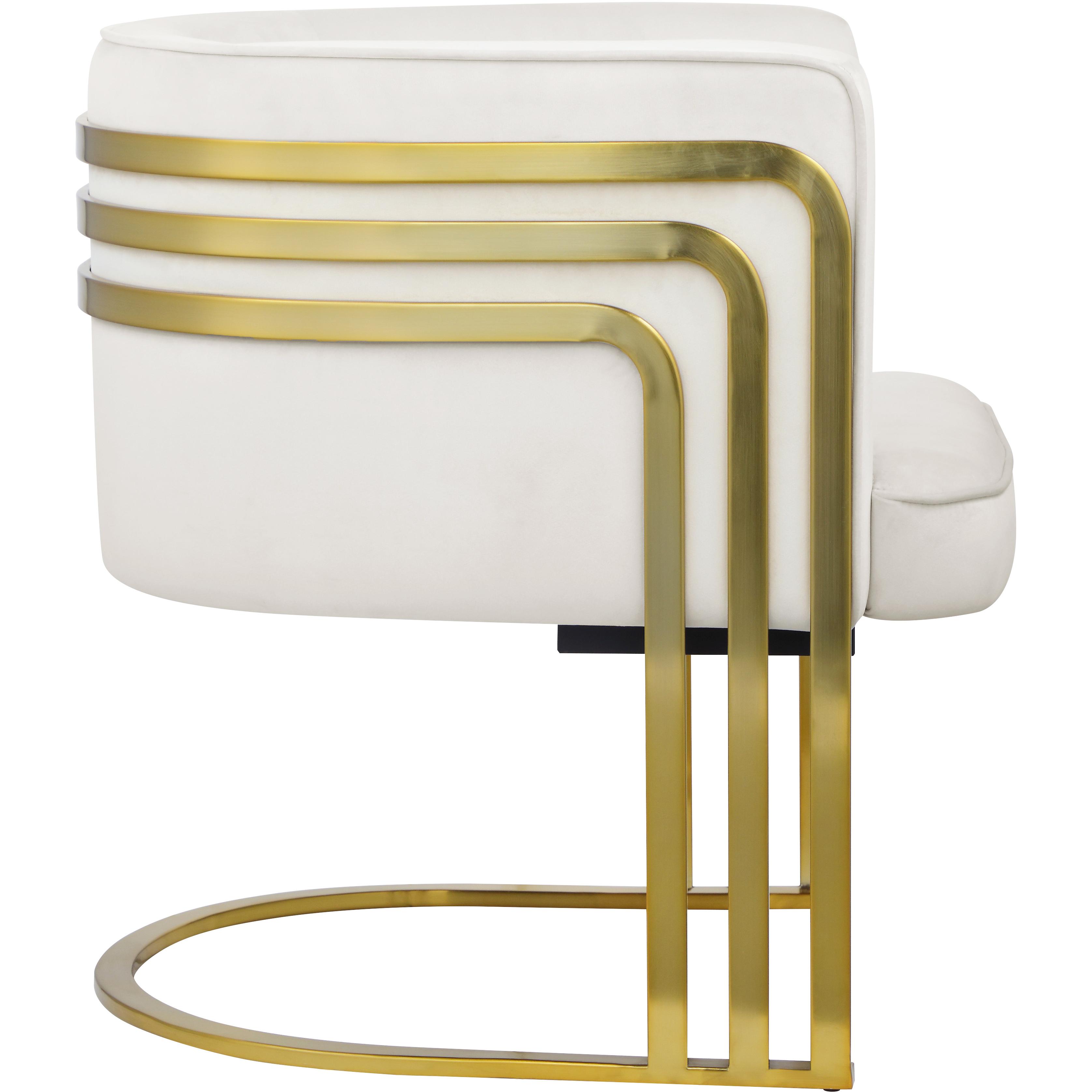 Meridian Rays Cream Velvet Accent Chair