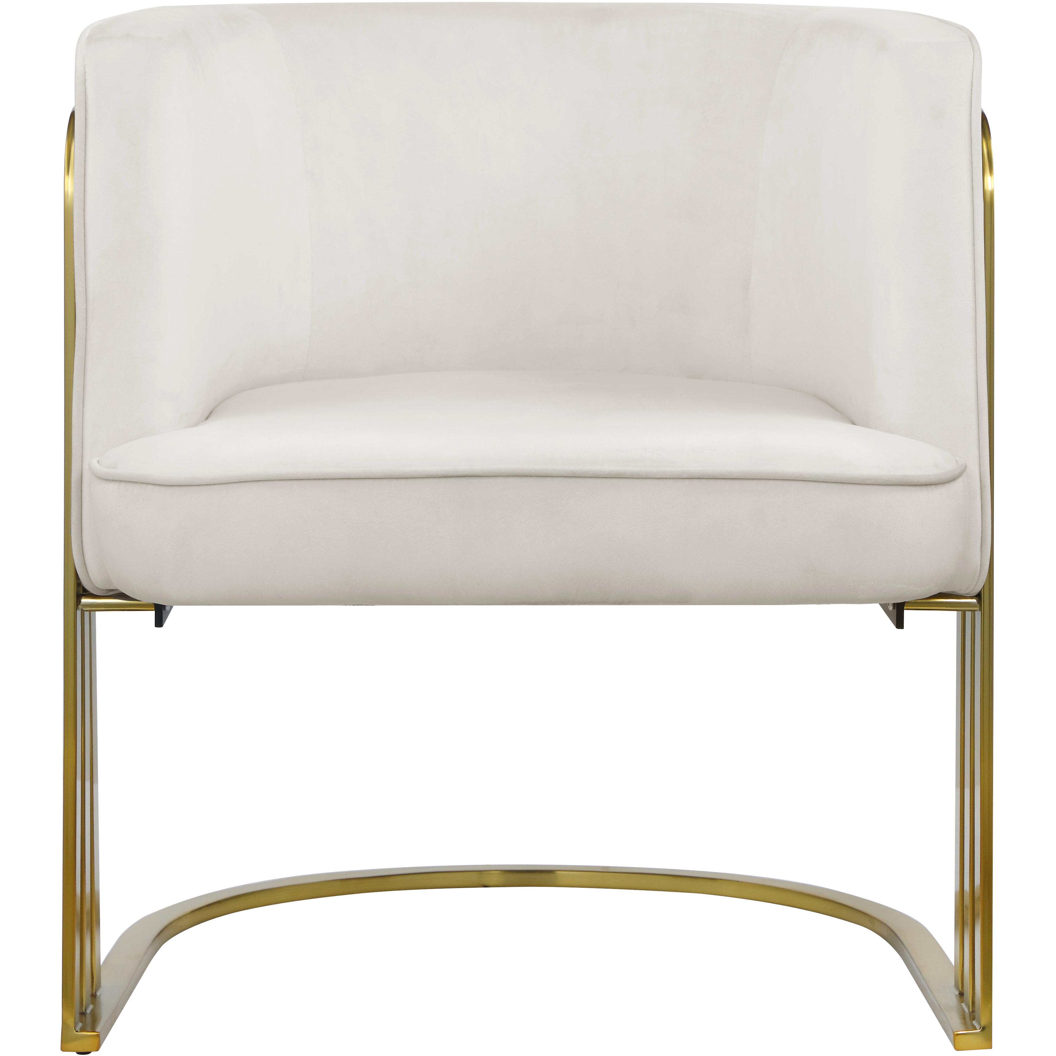 Meridian Rays Cream Velvet Accent Chair