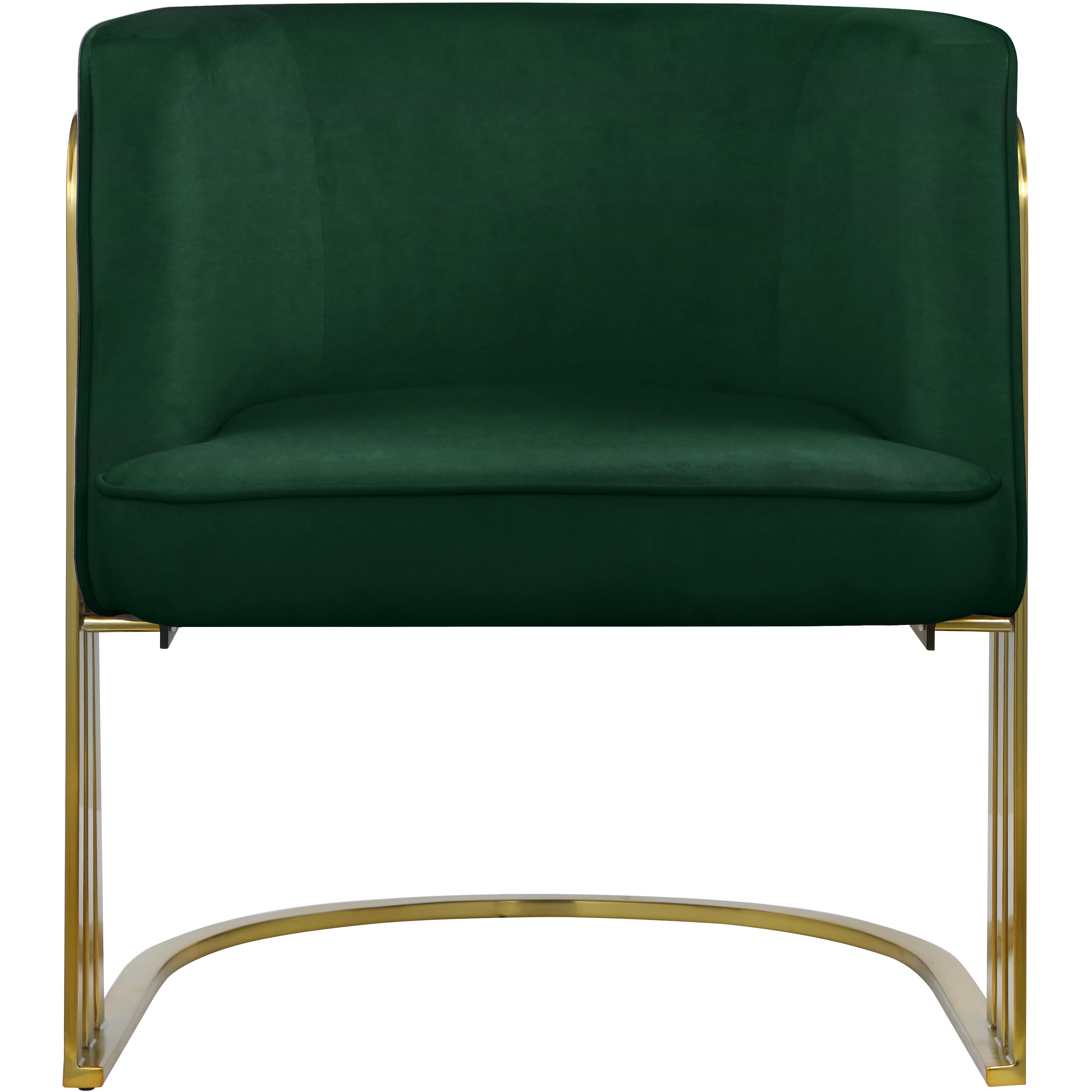 Meridian Rays Green Velvet Accent Chair