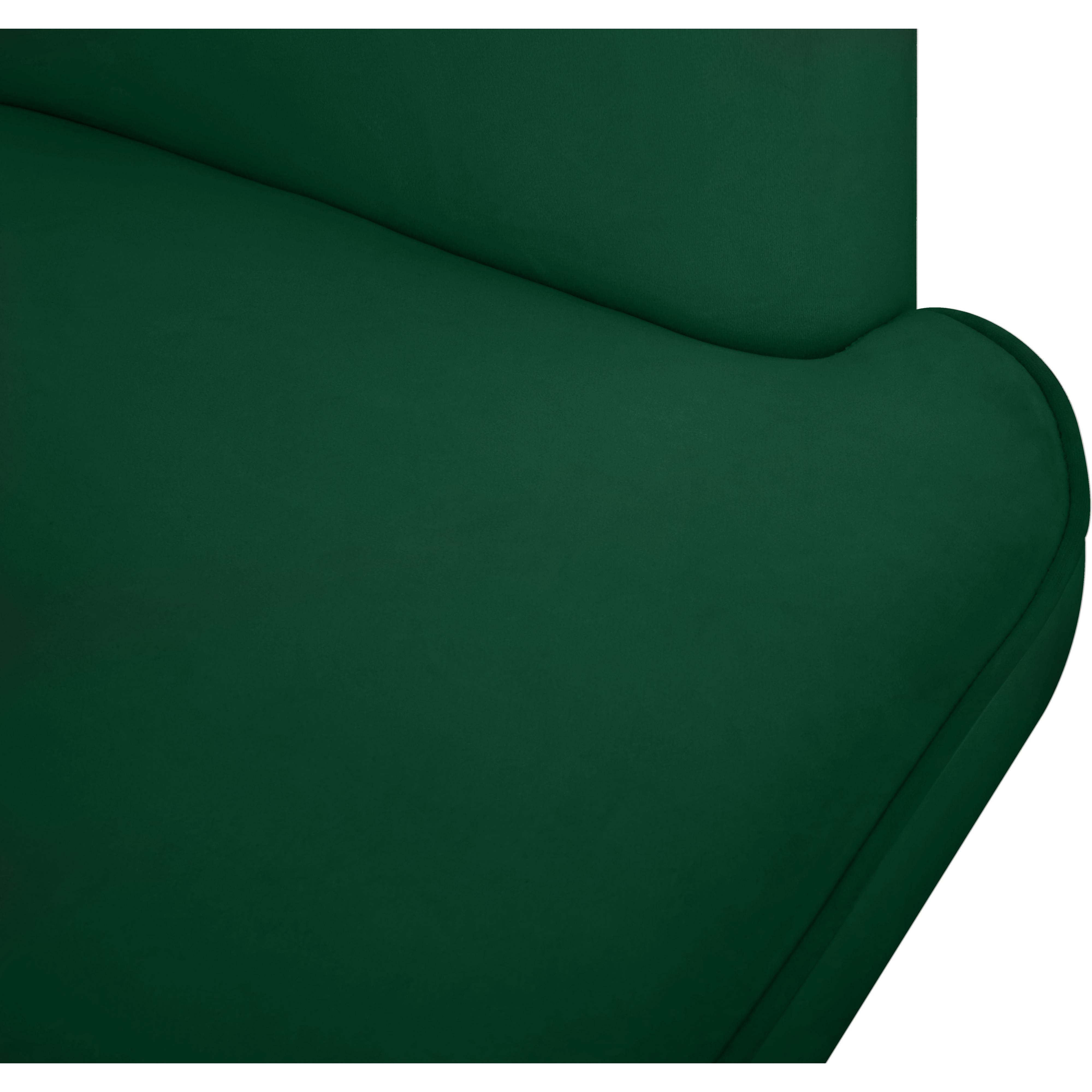 Meridian Rays Green Velvet Accent Chair