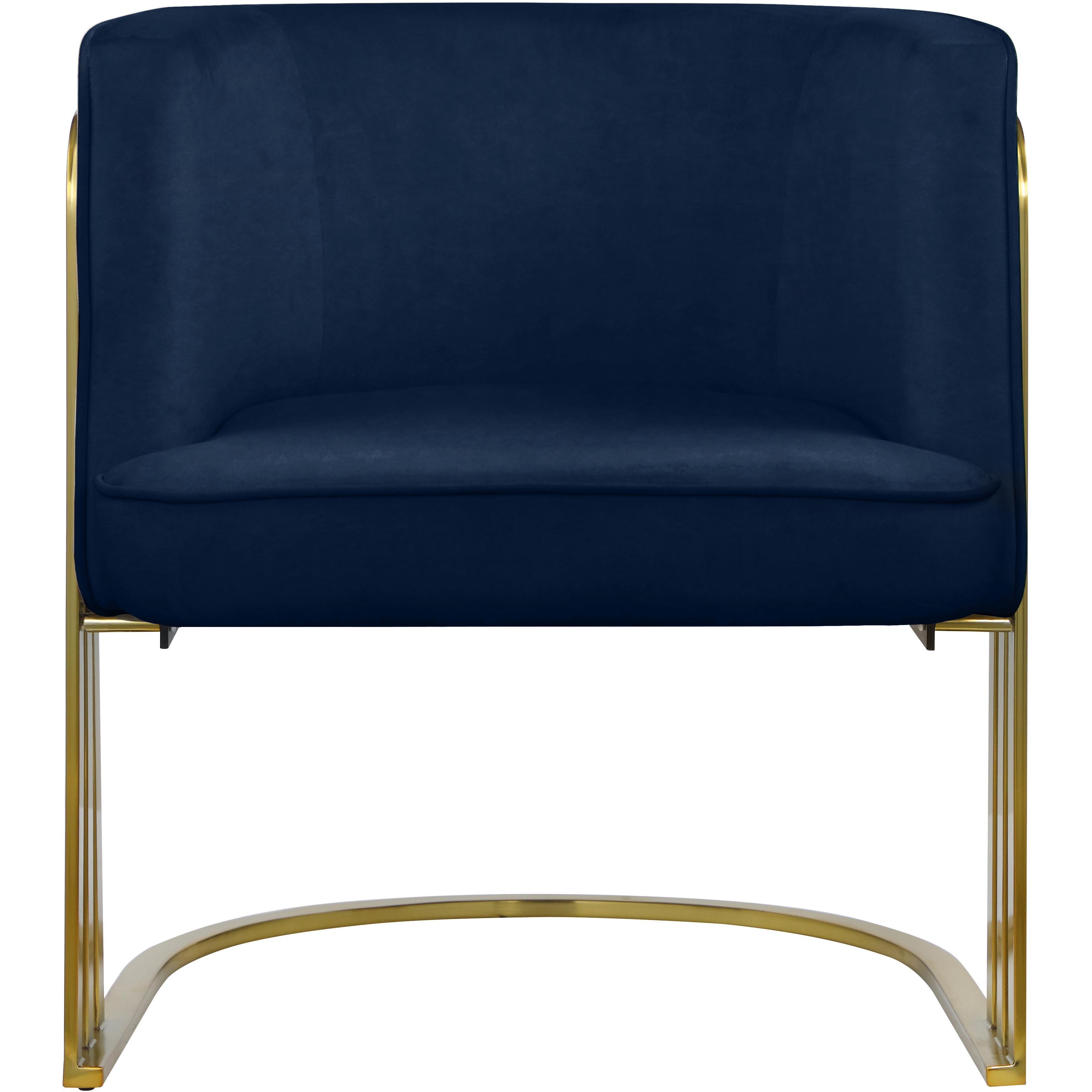 Meridian Rays Navy Velvet Accent Chair