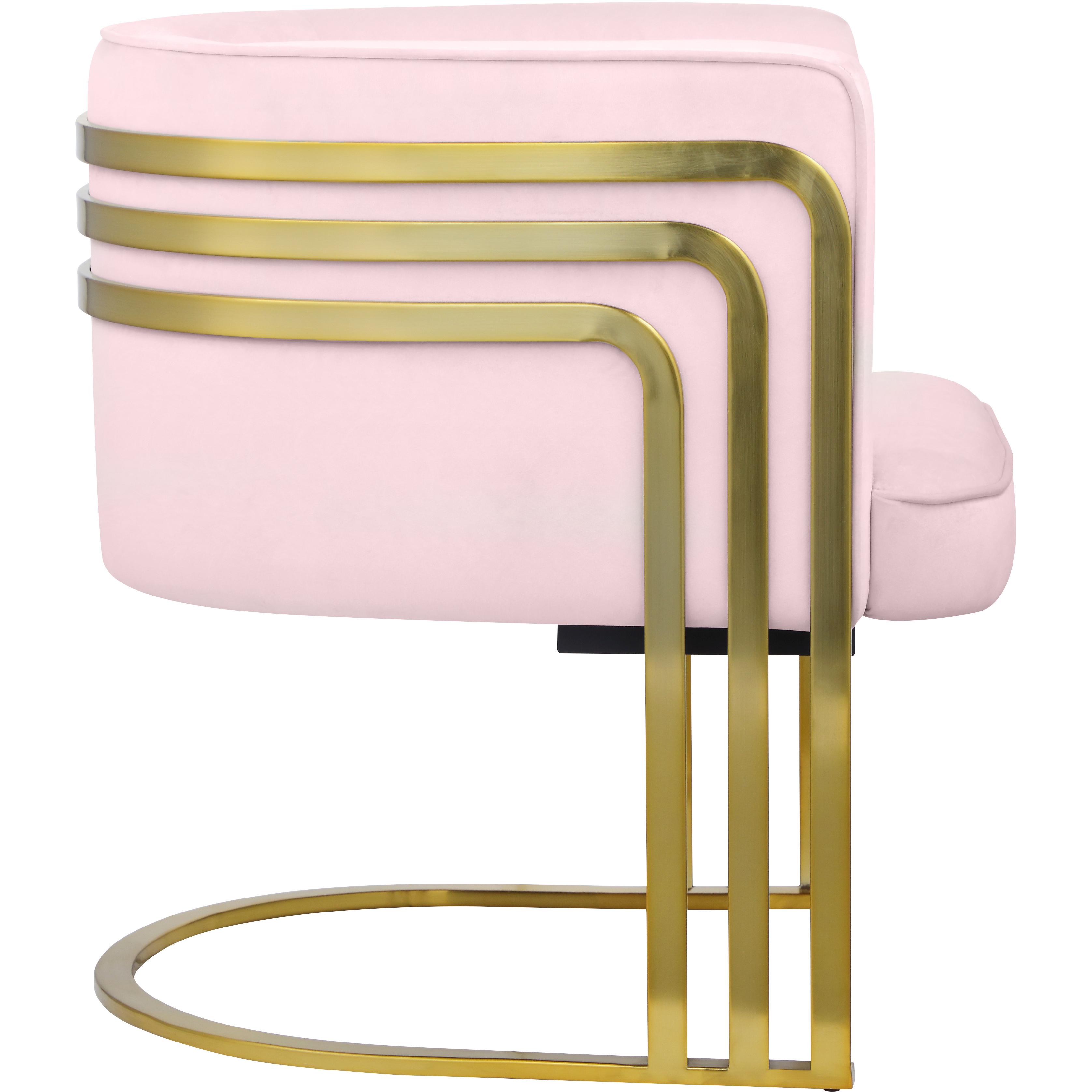 Meridian Rays Pink Velvet Accent Chair