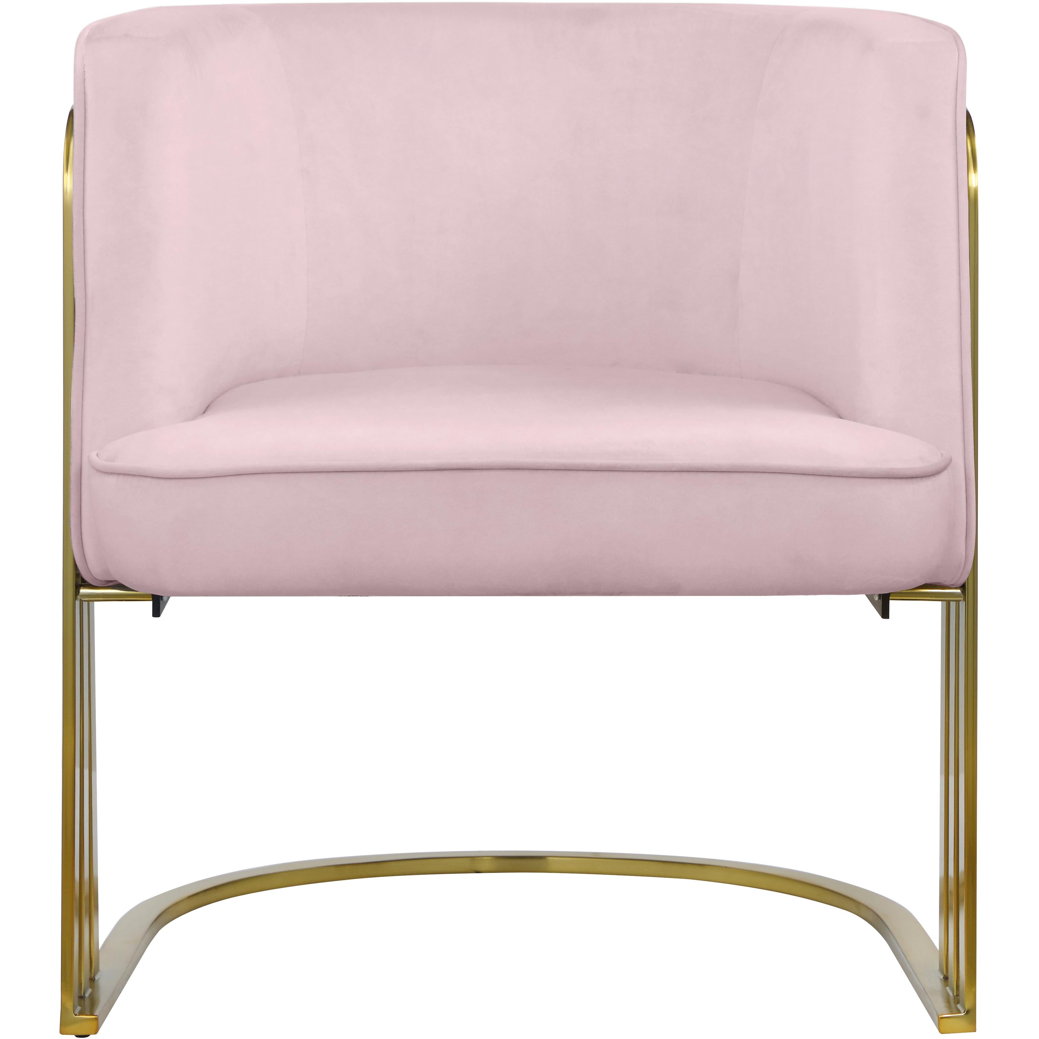Meridian Rays Pink Velvet Accent Chair