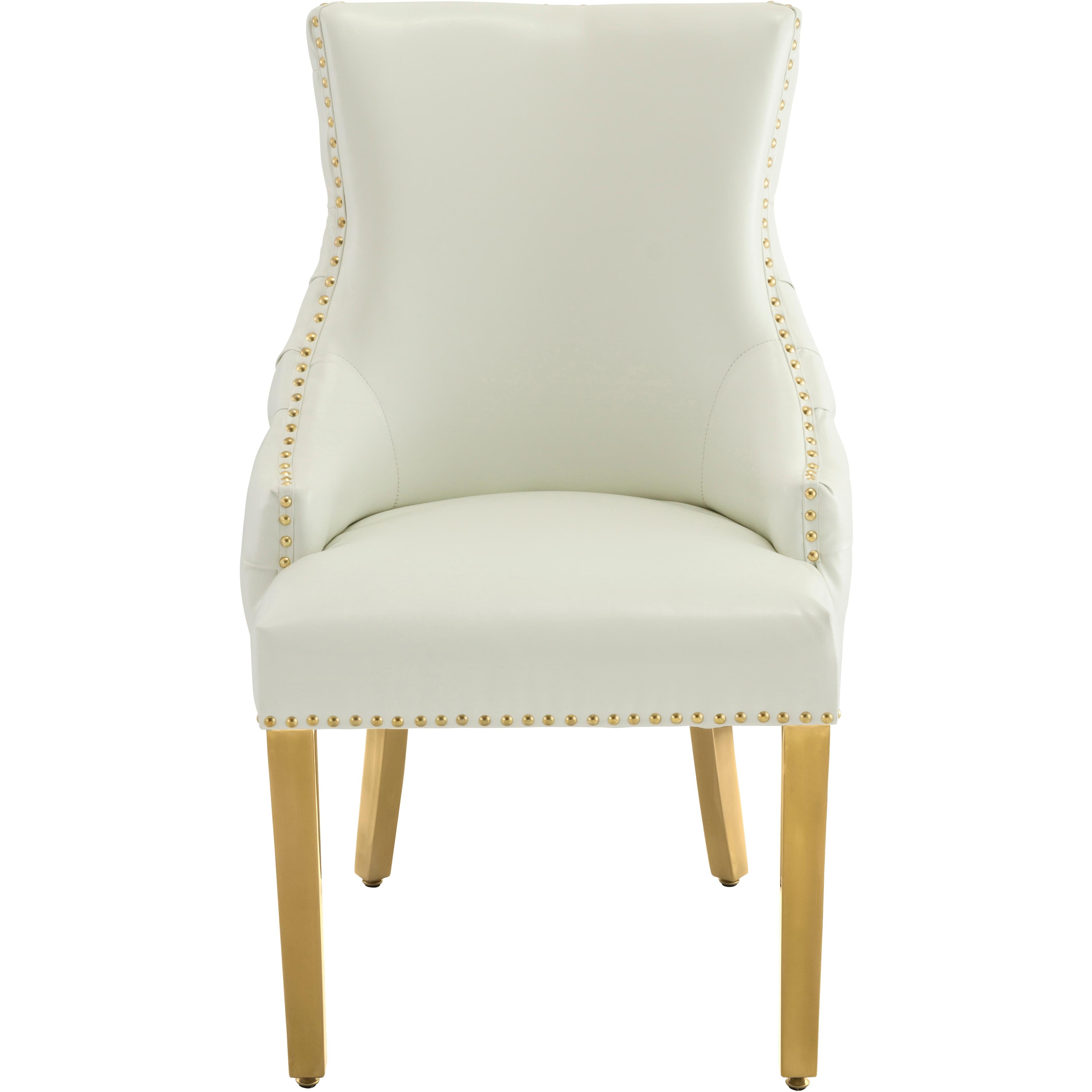 Meridian Tuft White Vegan Leather Dining Chair