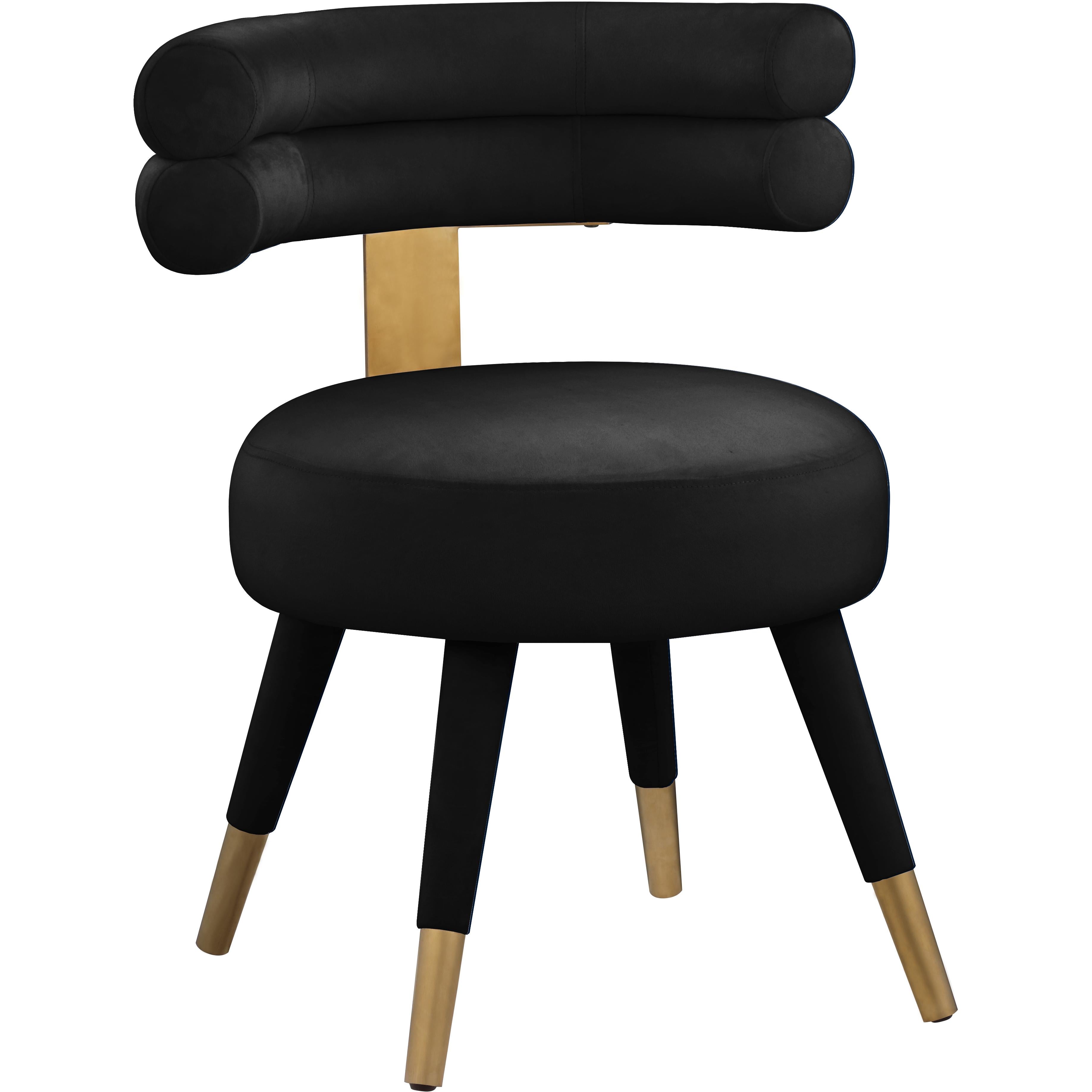 Meridian Fitzroy Black Velvet Dining Chair