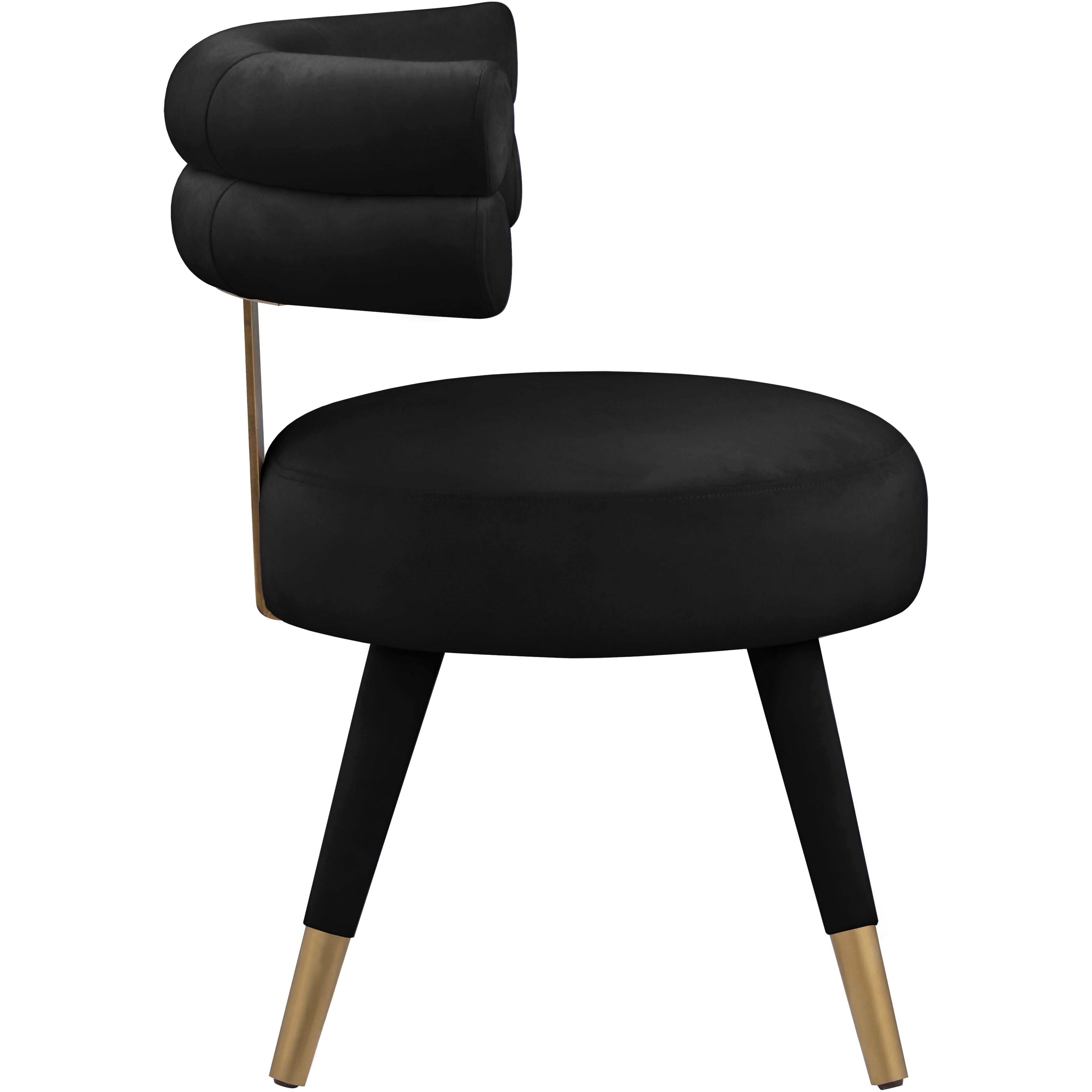 Meridian Fitzroy Black Velvet Dining Chair