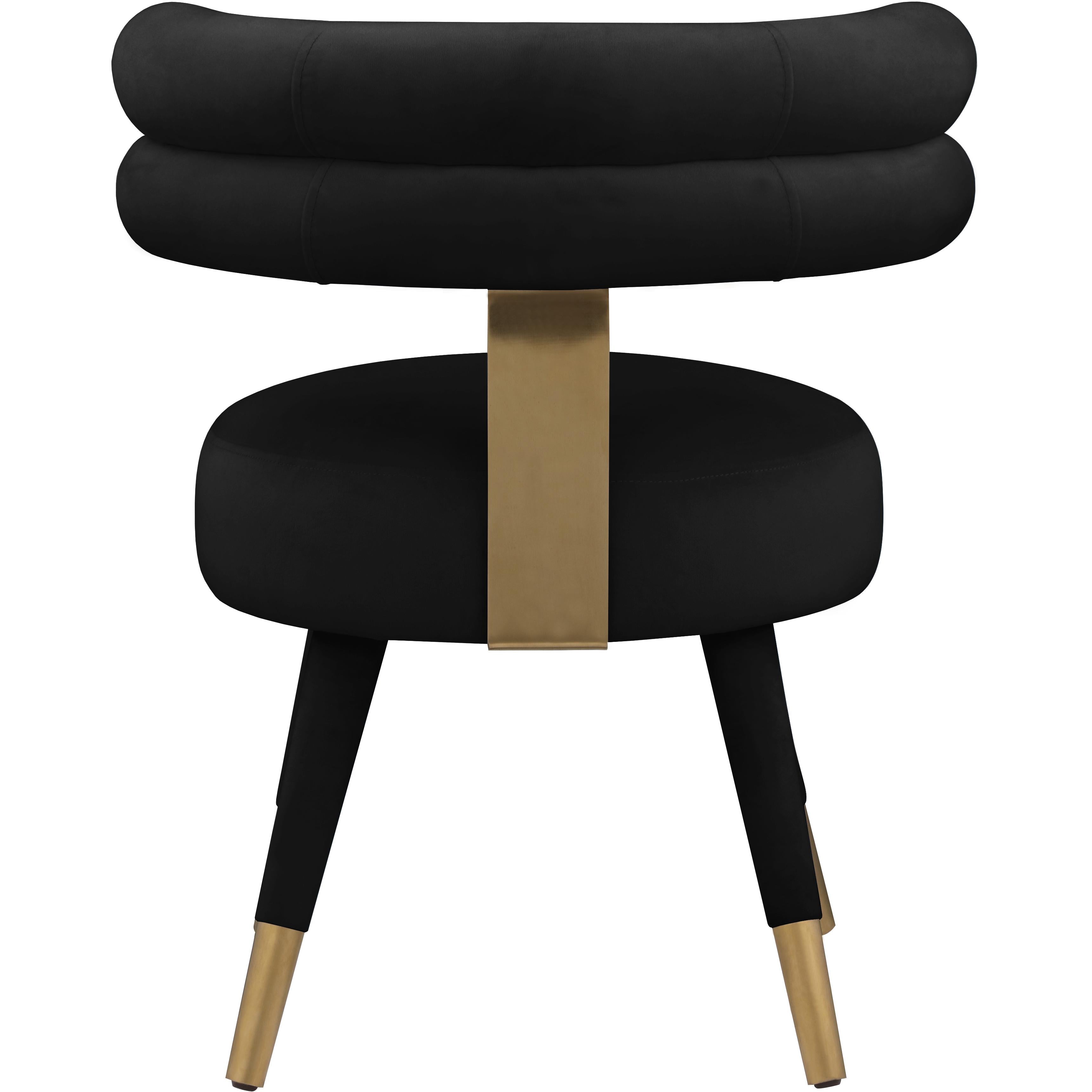 Meridian Fitzroy Black Velvet Dining Chair