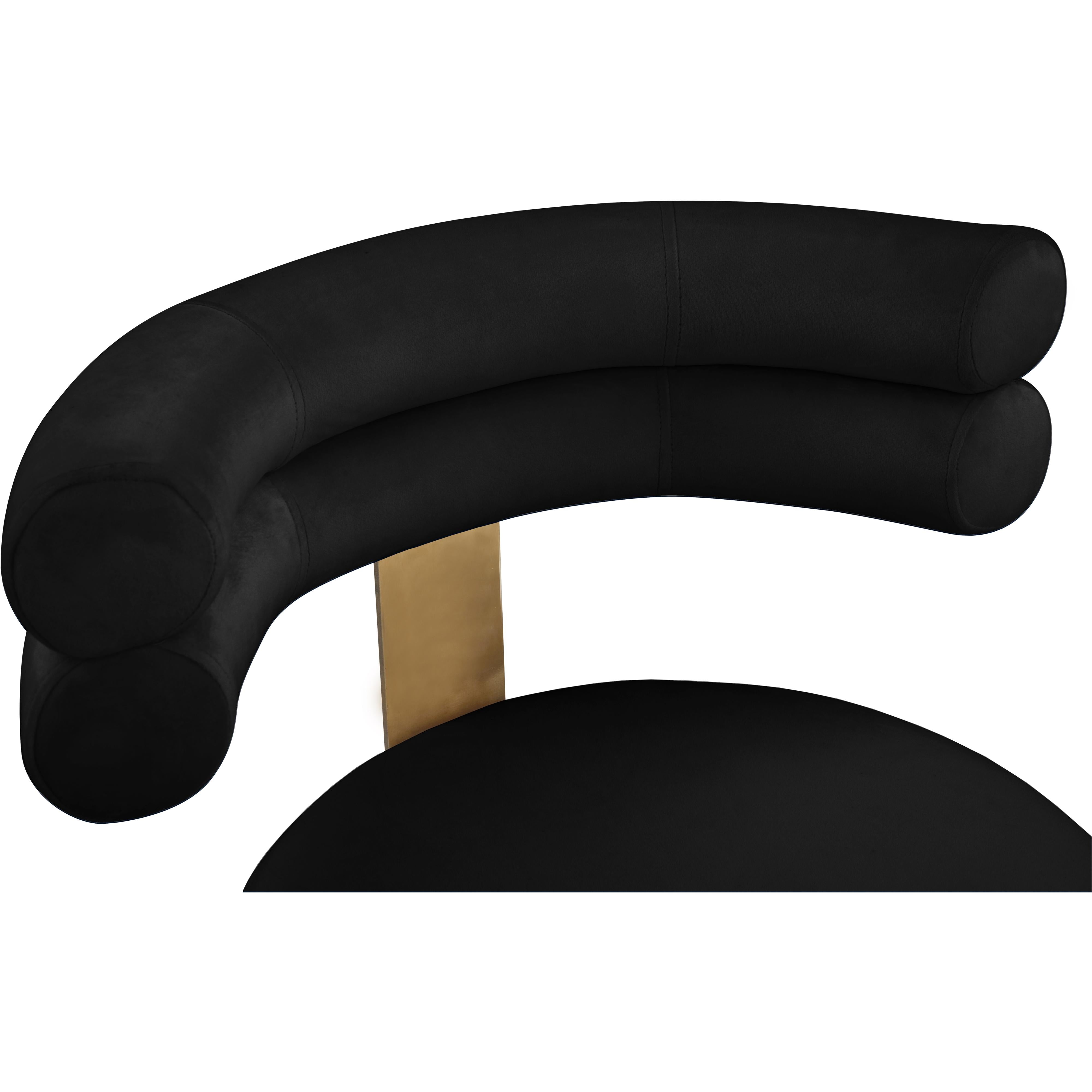 Meridian Fitzroy Black Velvet Dining Chair