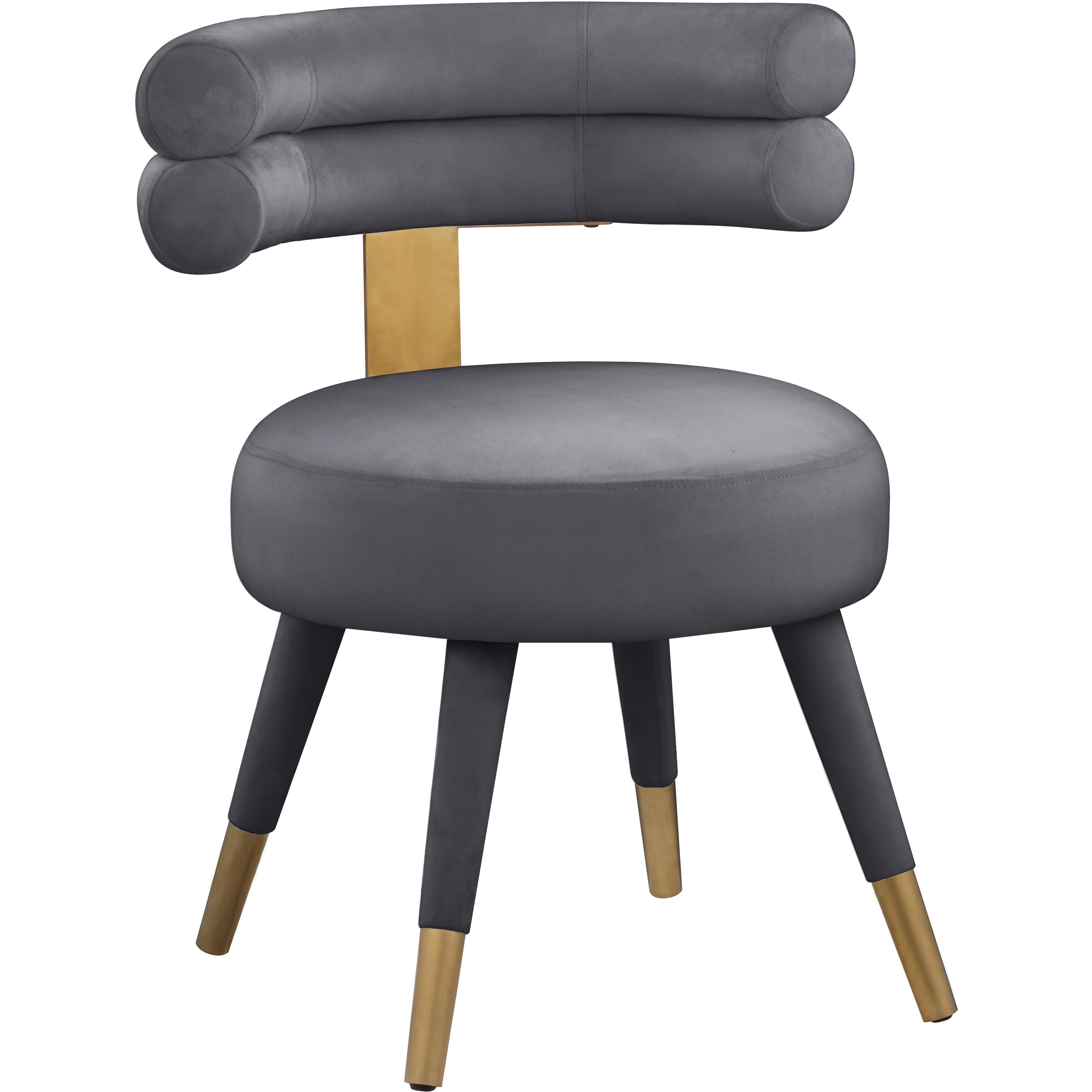 Meridian Fitzroy Grey Velvet Dining Chair