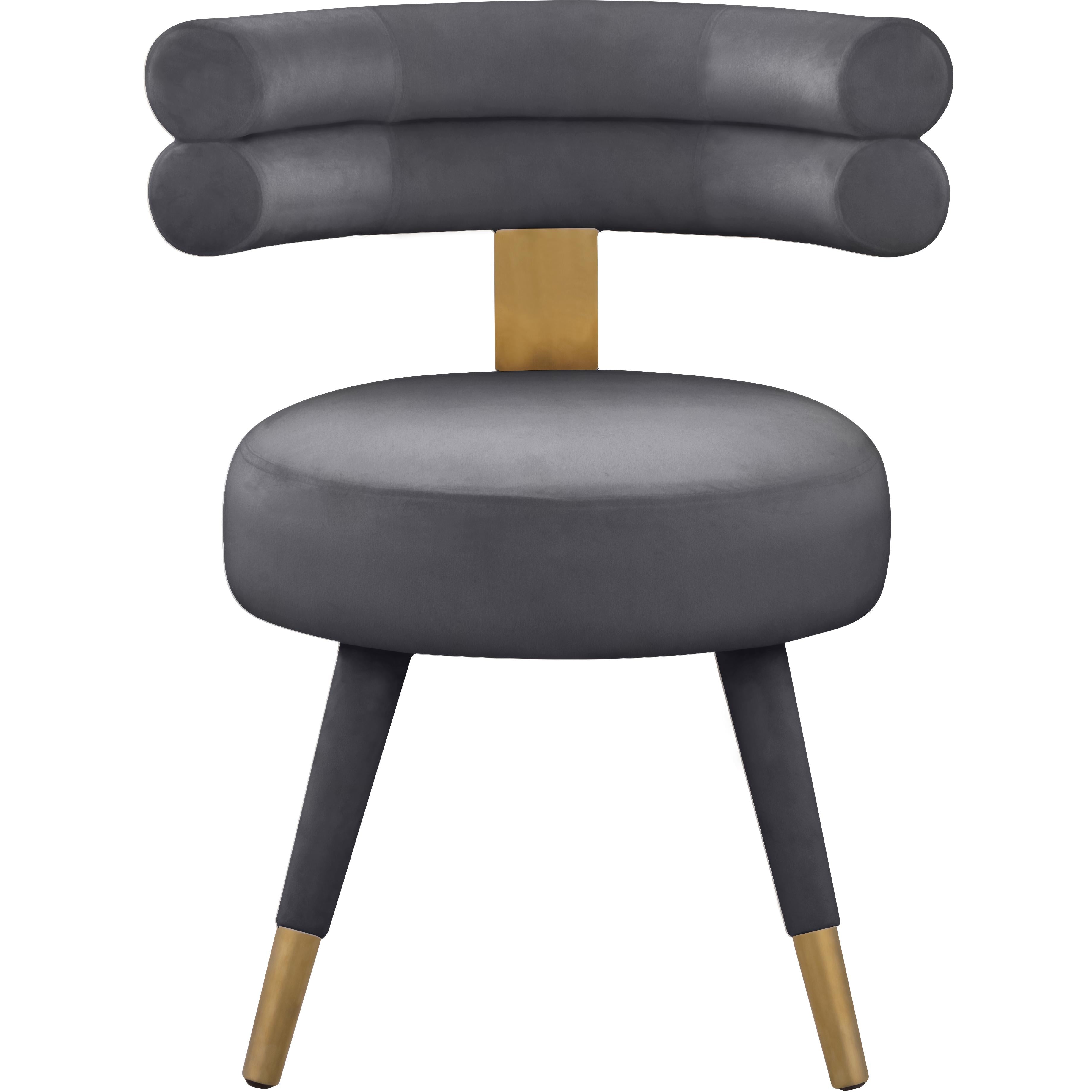 Meridian Fitzroy Grey Velvet Dining Chair
