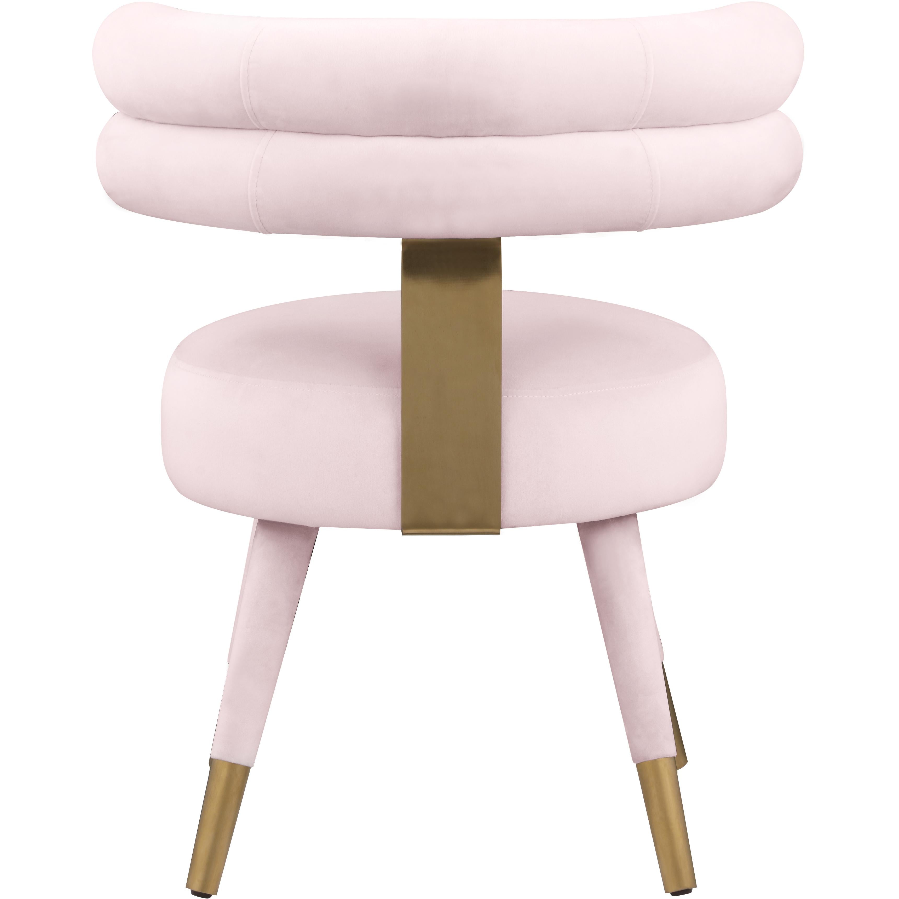 Meridian Fitzroy Pink Velvet Dining Chair
