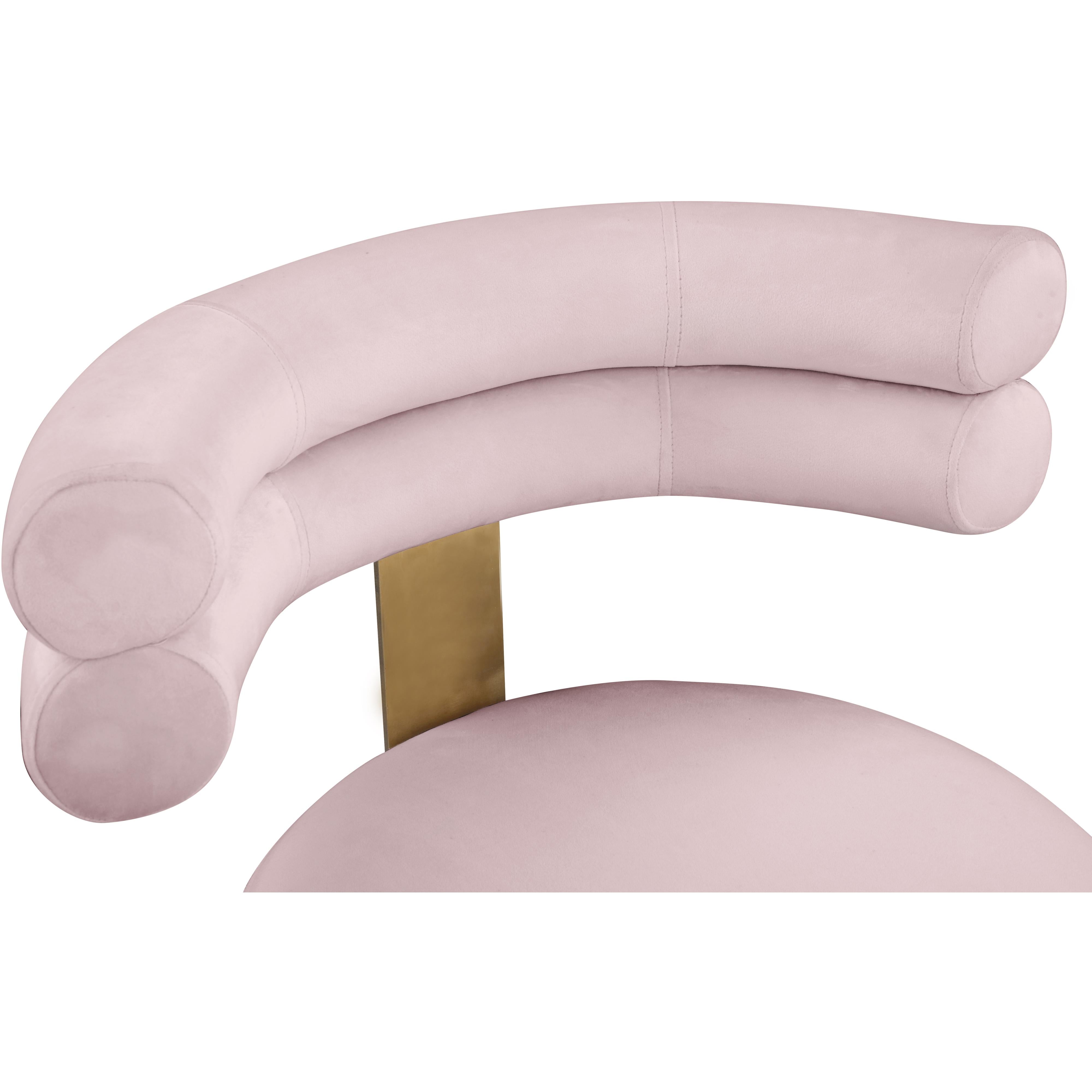 Meridian Fitzroy Pink Velvet Dining Chair