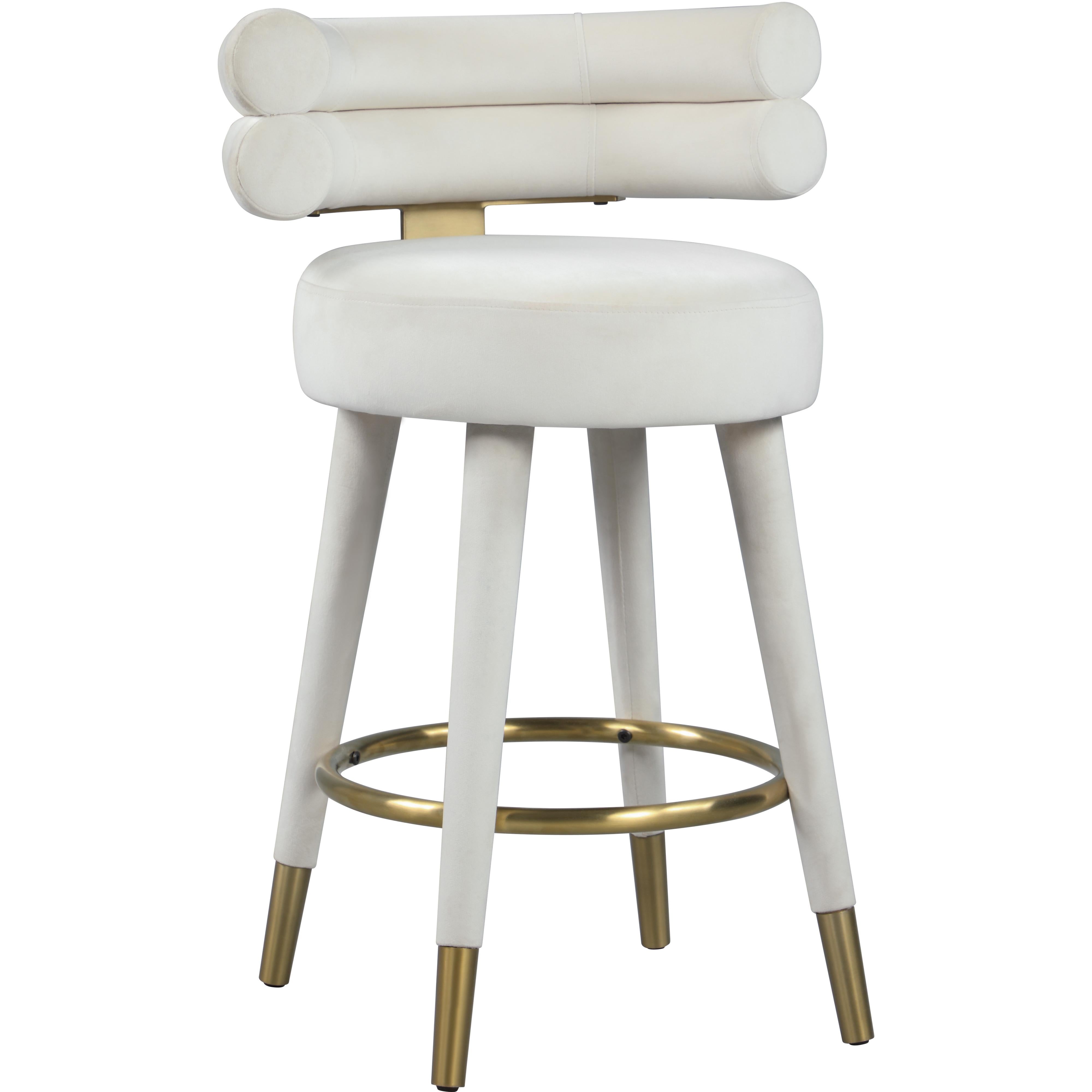 Meridian Fitzroy Cream Velvet Counter Stool
