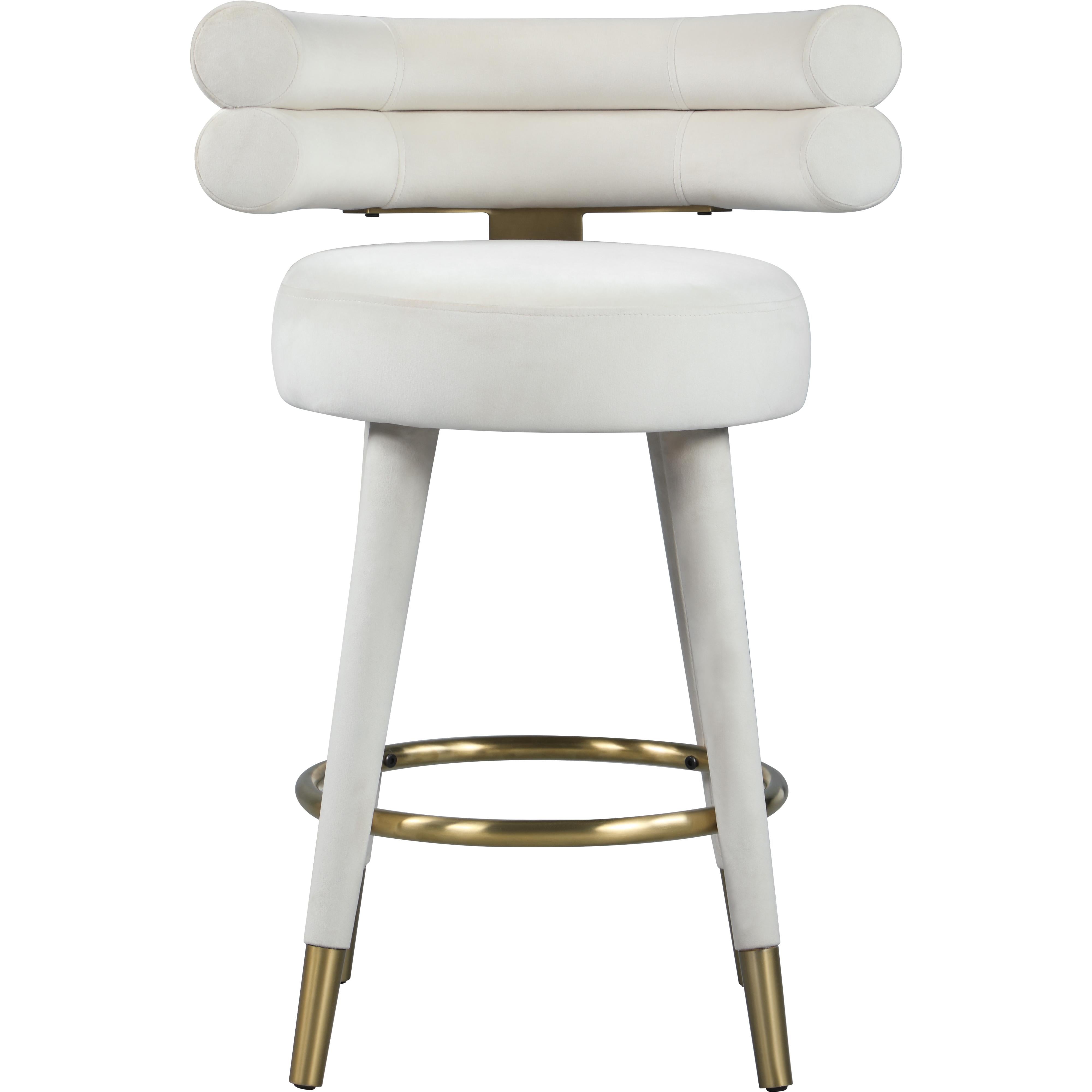 Meridian Fitzroy Cream Velvet Counter Stool