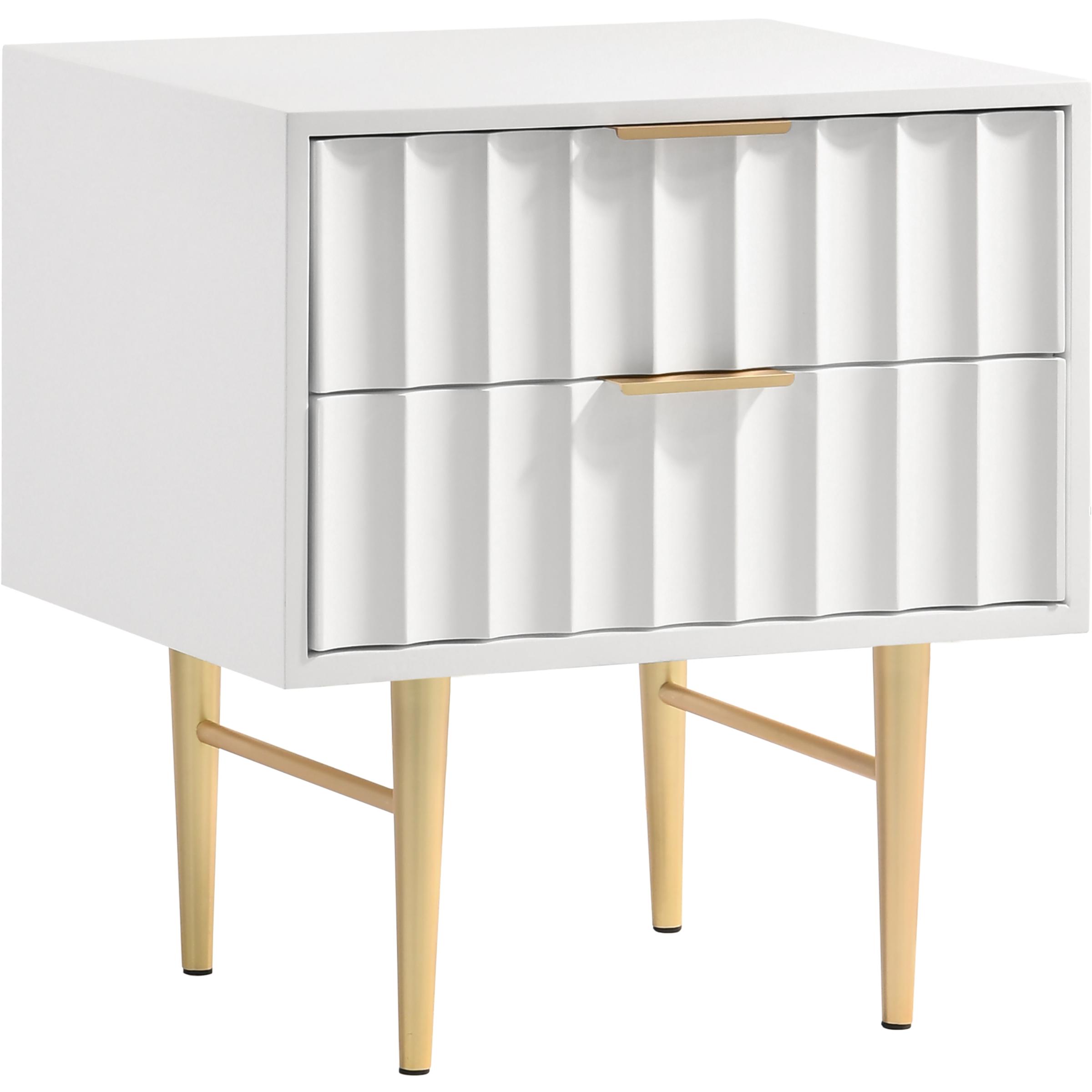 Meridian Modernist White Gloss Night Stand