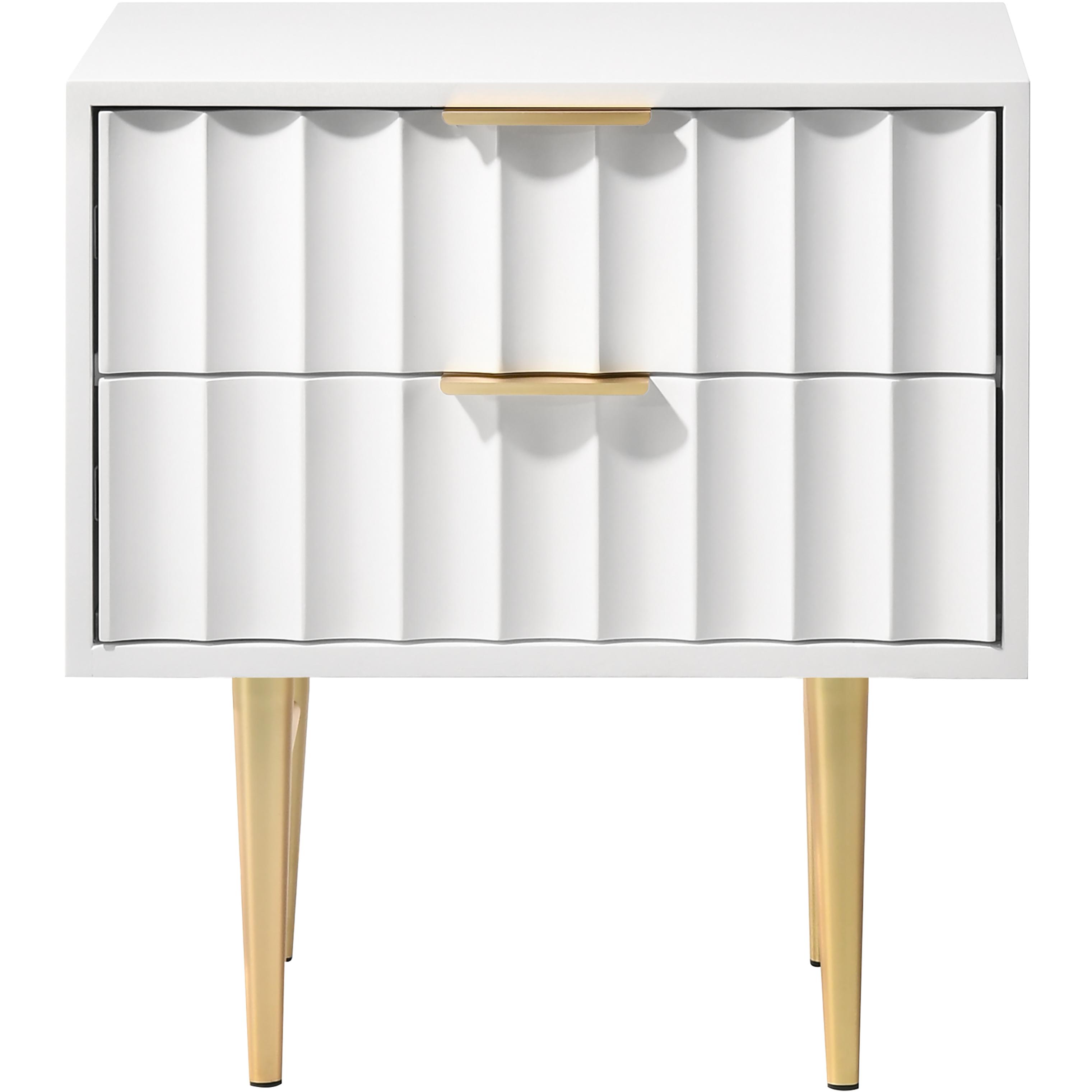 Meridian Modernist White Gloss Night Stand