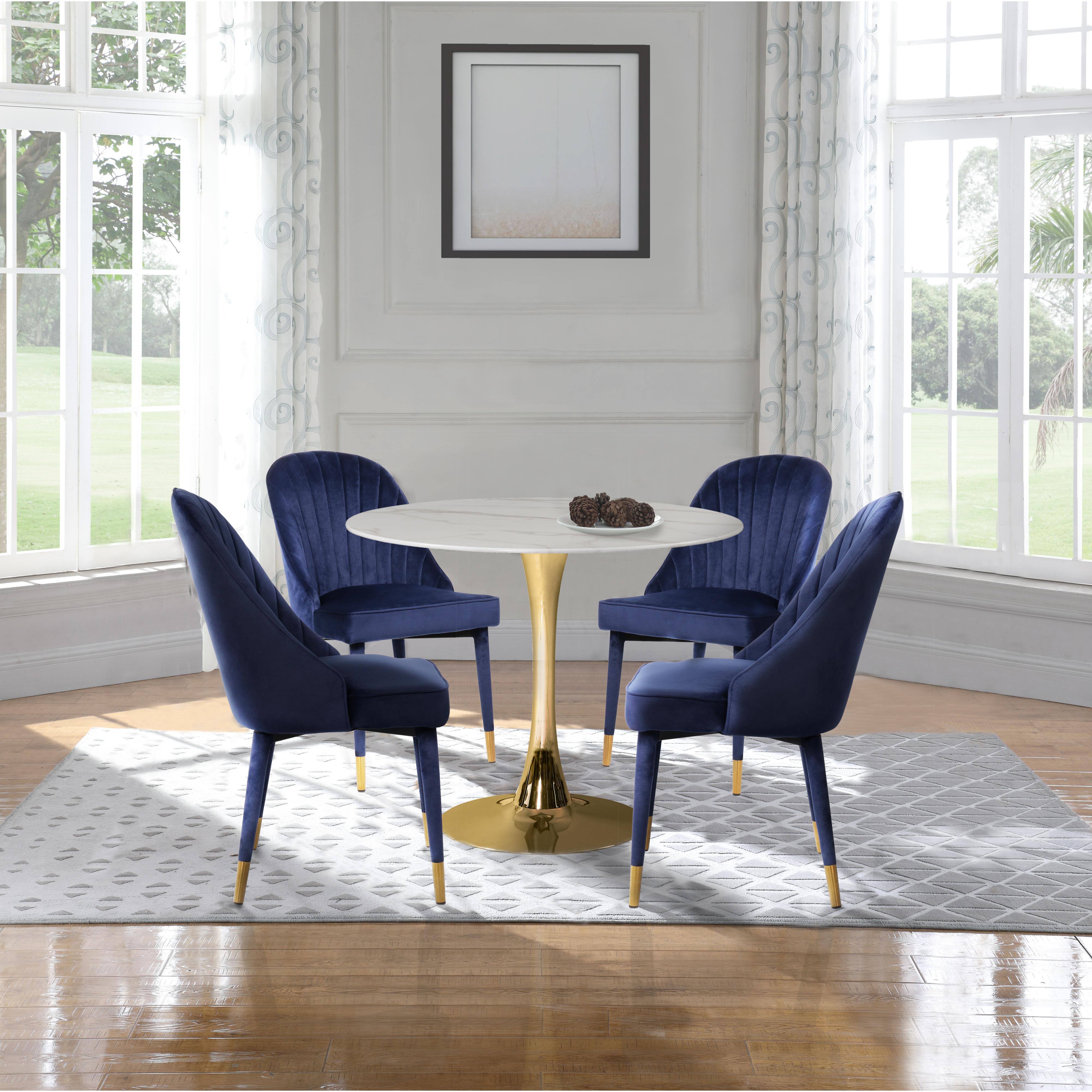Meridian Belle Navy Velvet Dining Chair